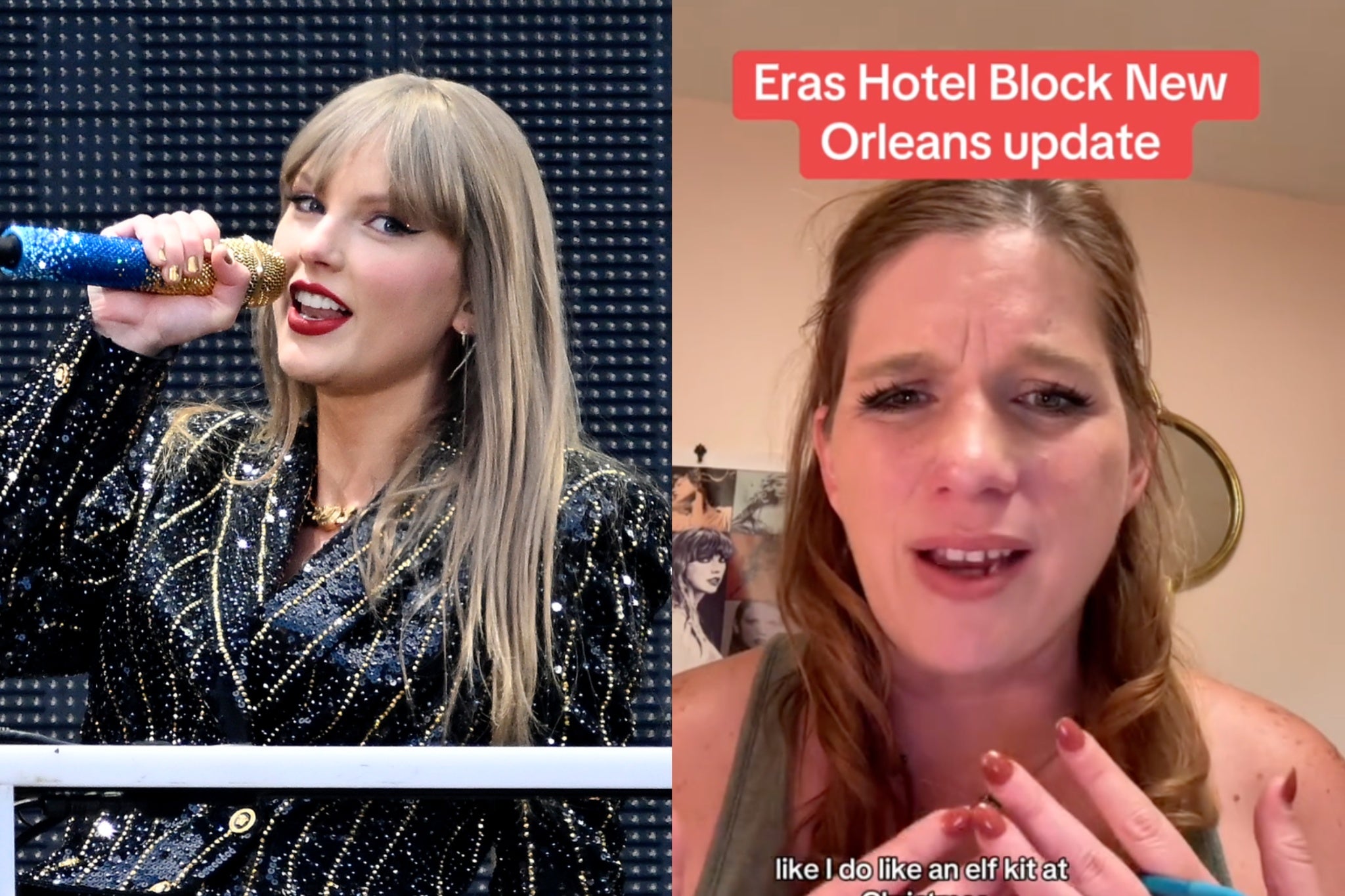 Rebecca Fox (right) pre-booked 191 hotel rooms ahead of Taylor Swift’s New Orleans concert