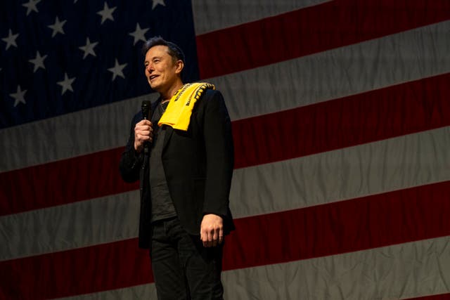 <p>Elon  Musk speaks at a campaign event in Pennsylvania supporting Donald Trump on October 20</p>