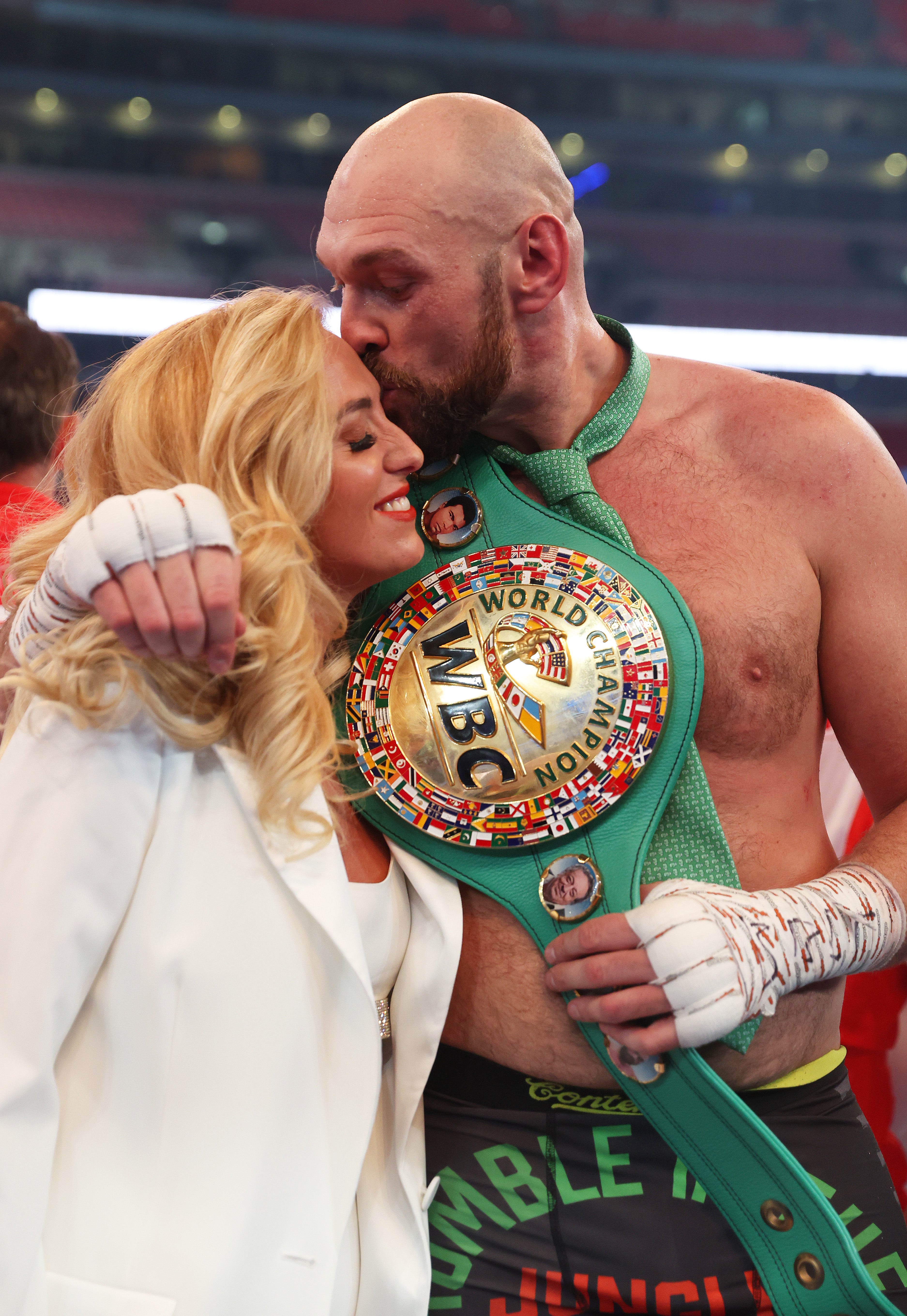 Tyson Fury and wife Paris at the WBC World Heavyweight Title Fight in 2022