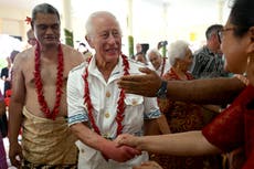 Charles and Camilla welcomed to Samoa with traditional tea ceremony