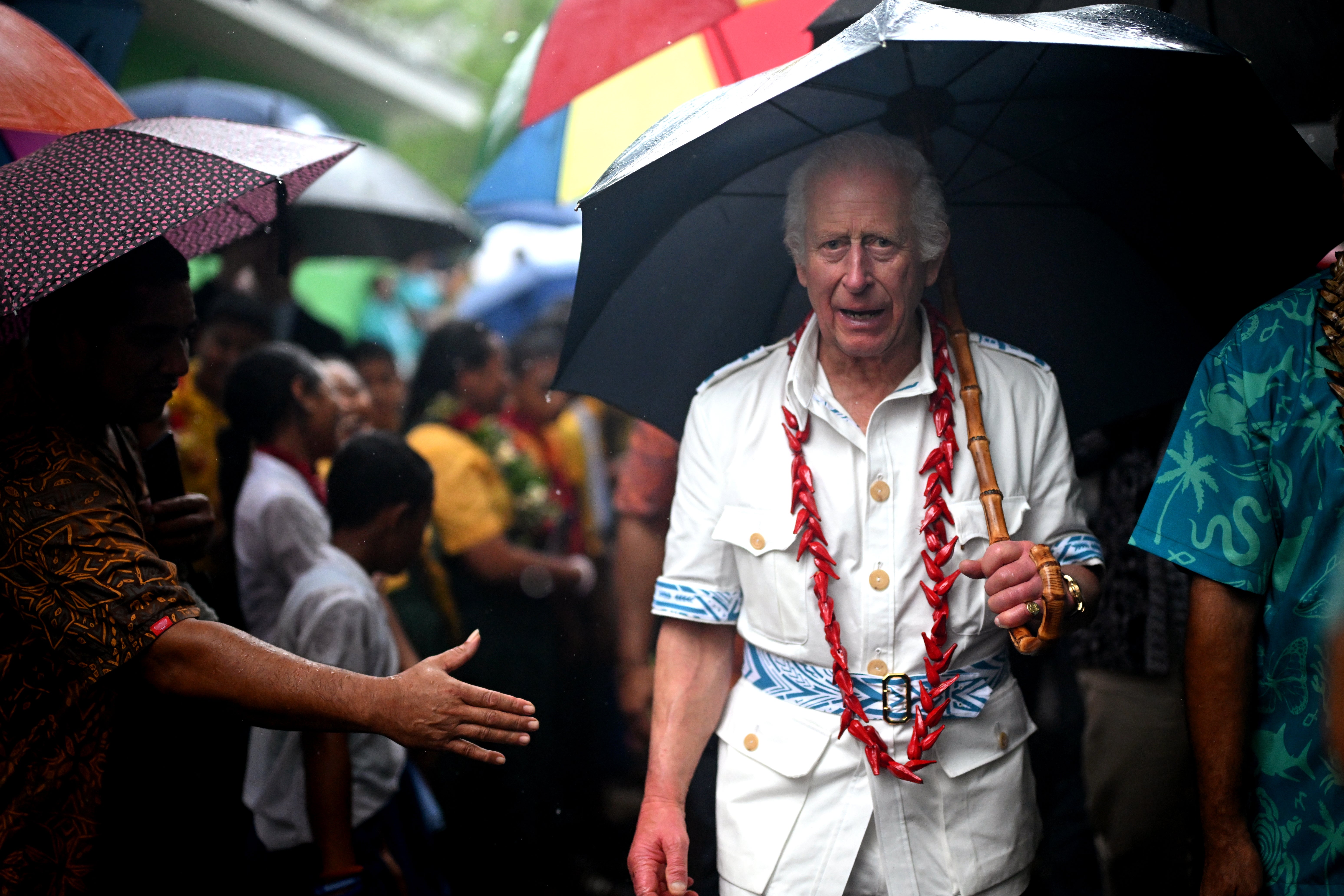 King Charles visits O Le Pupu-Pue National Park, the nation’s oldest park, on 24 October 2024 in Apia, Samoa