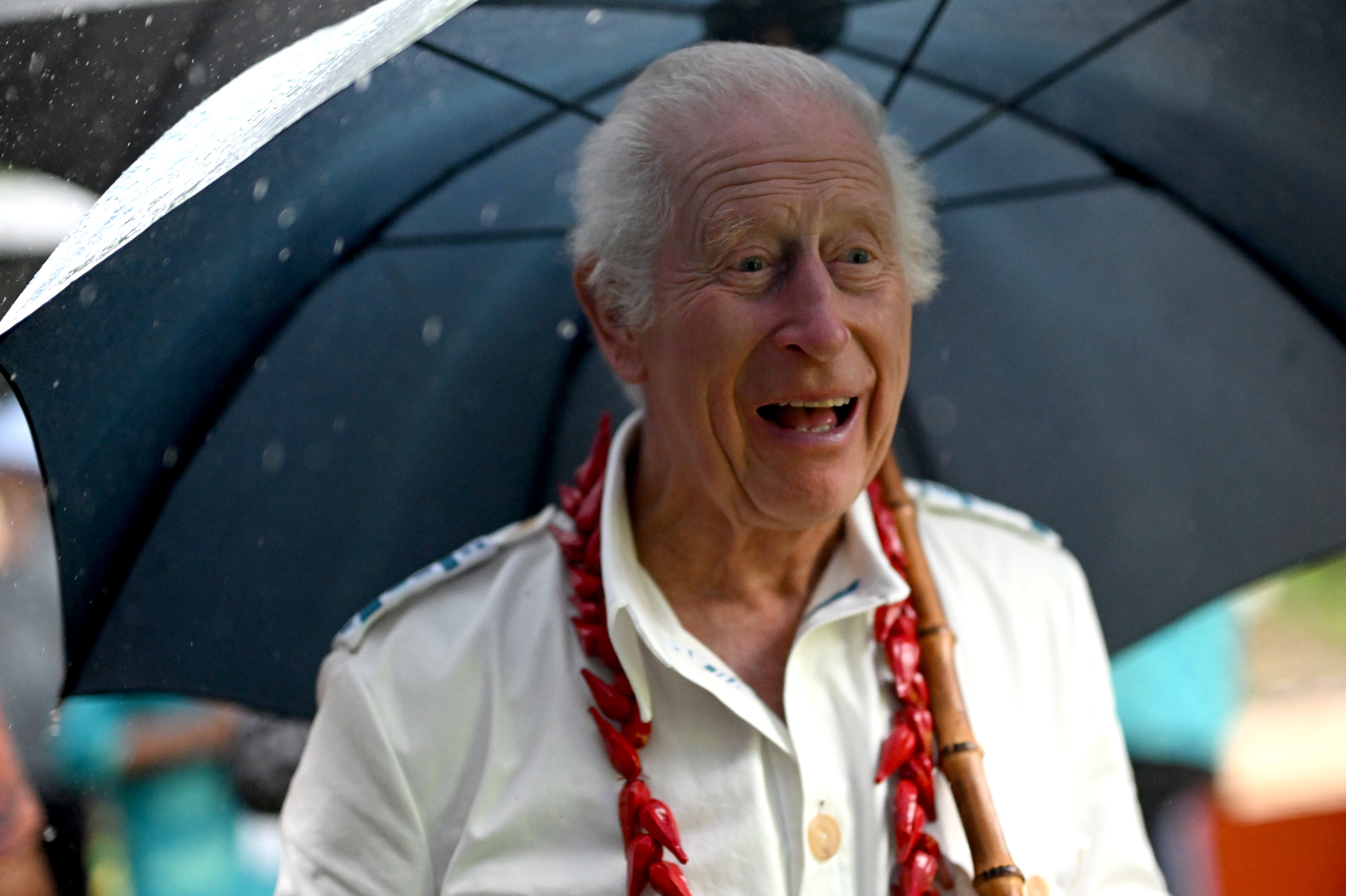 Wet weather didn’t dampen the King’s spirits