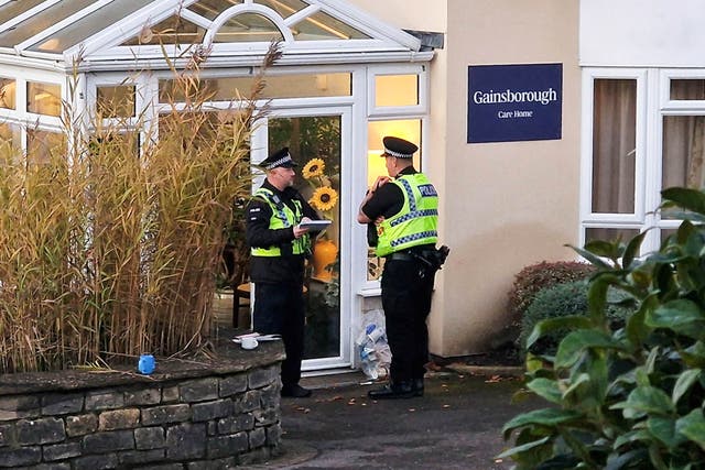 <p>Police at Gainsborough Care Home in Swanage where three people died and seven people were taken to hospital as a precaution after an incident on October 23, 2024</p>