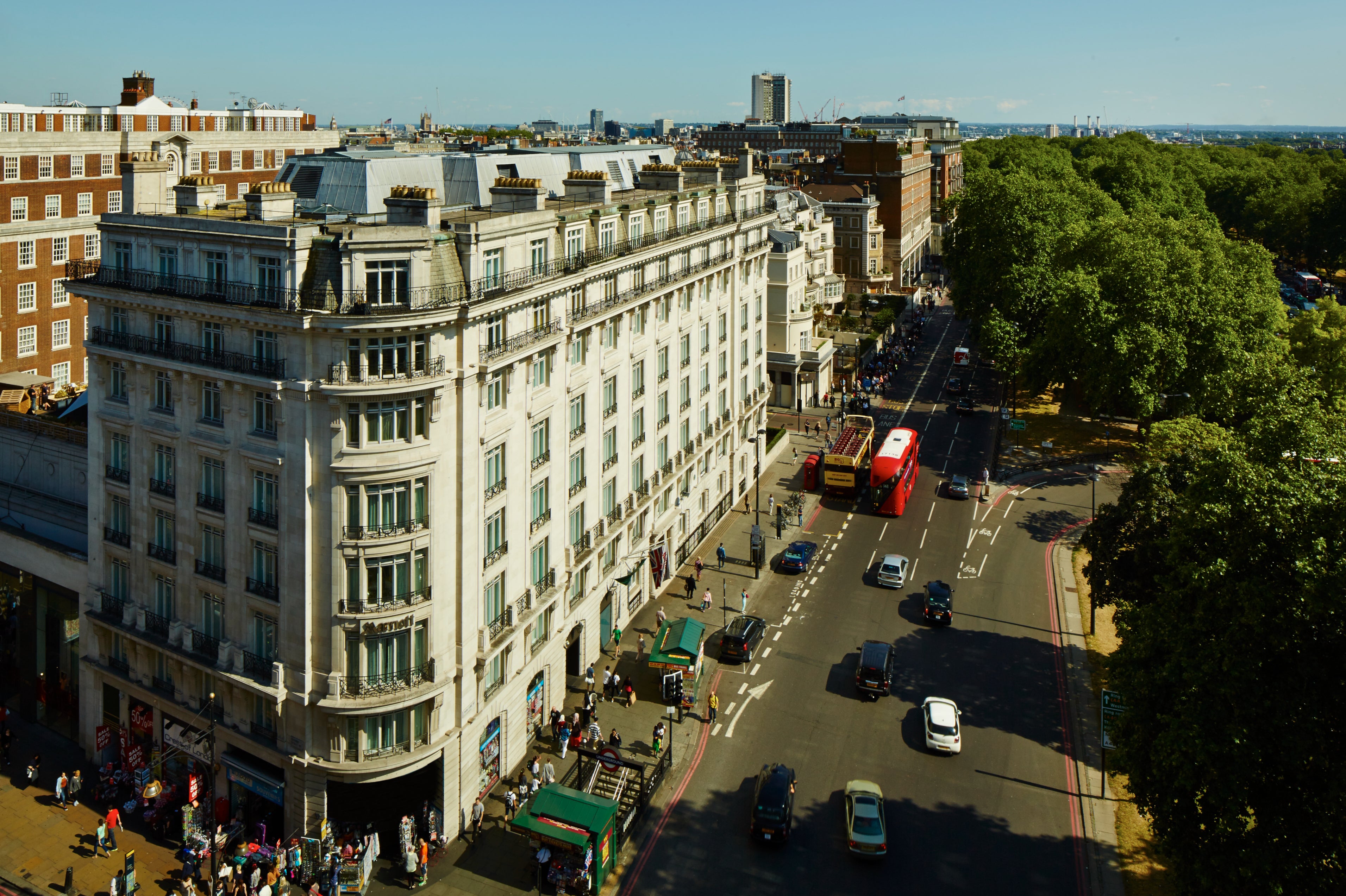 A grand facade where Oxford Street and Park Lane meet