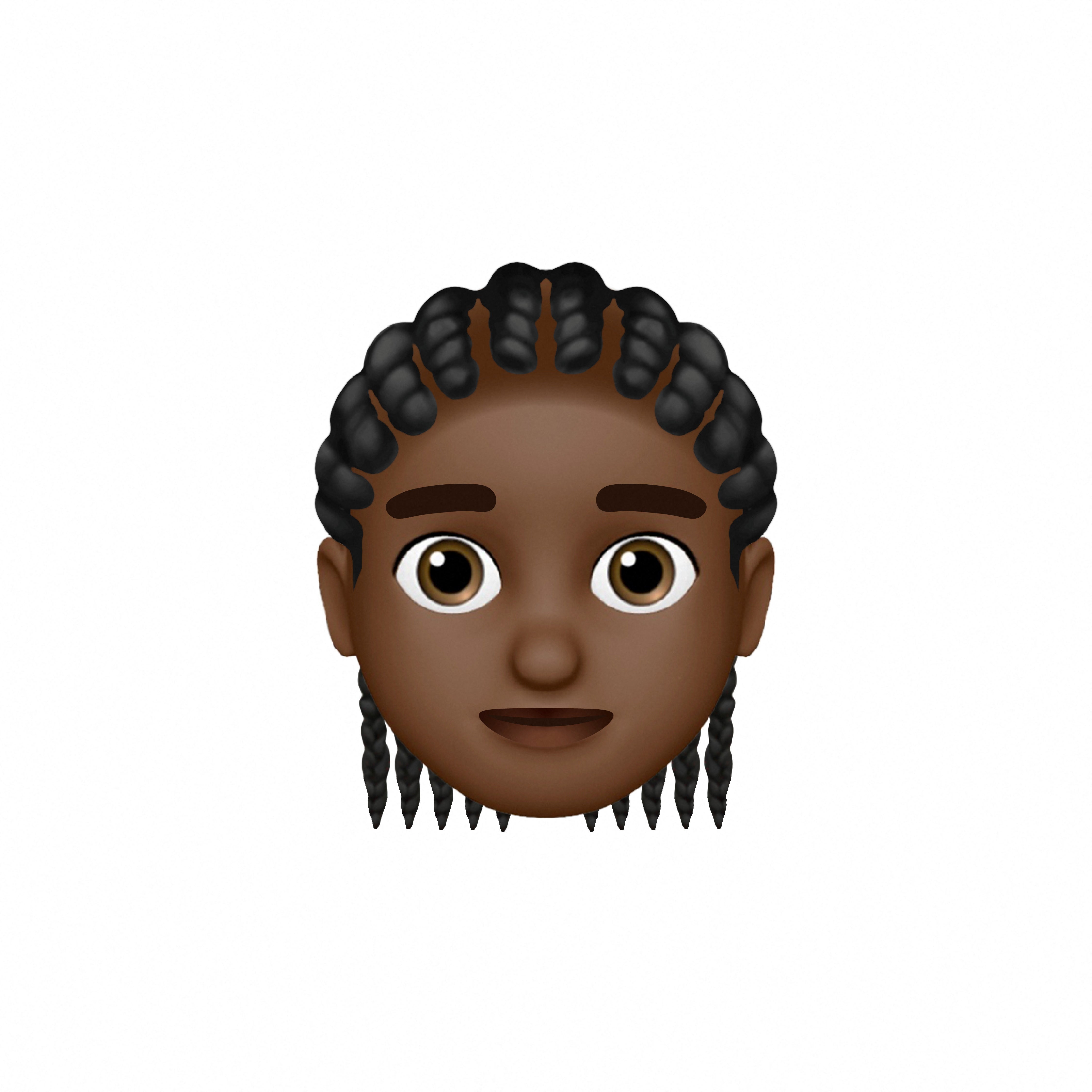 An emoji featuring cornrows drawn by Rise.365 member Dante