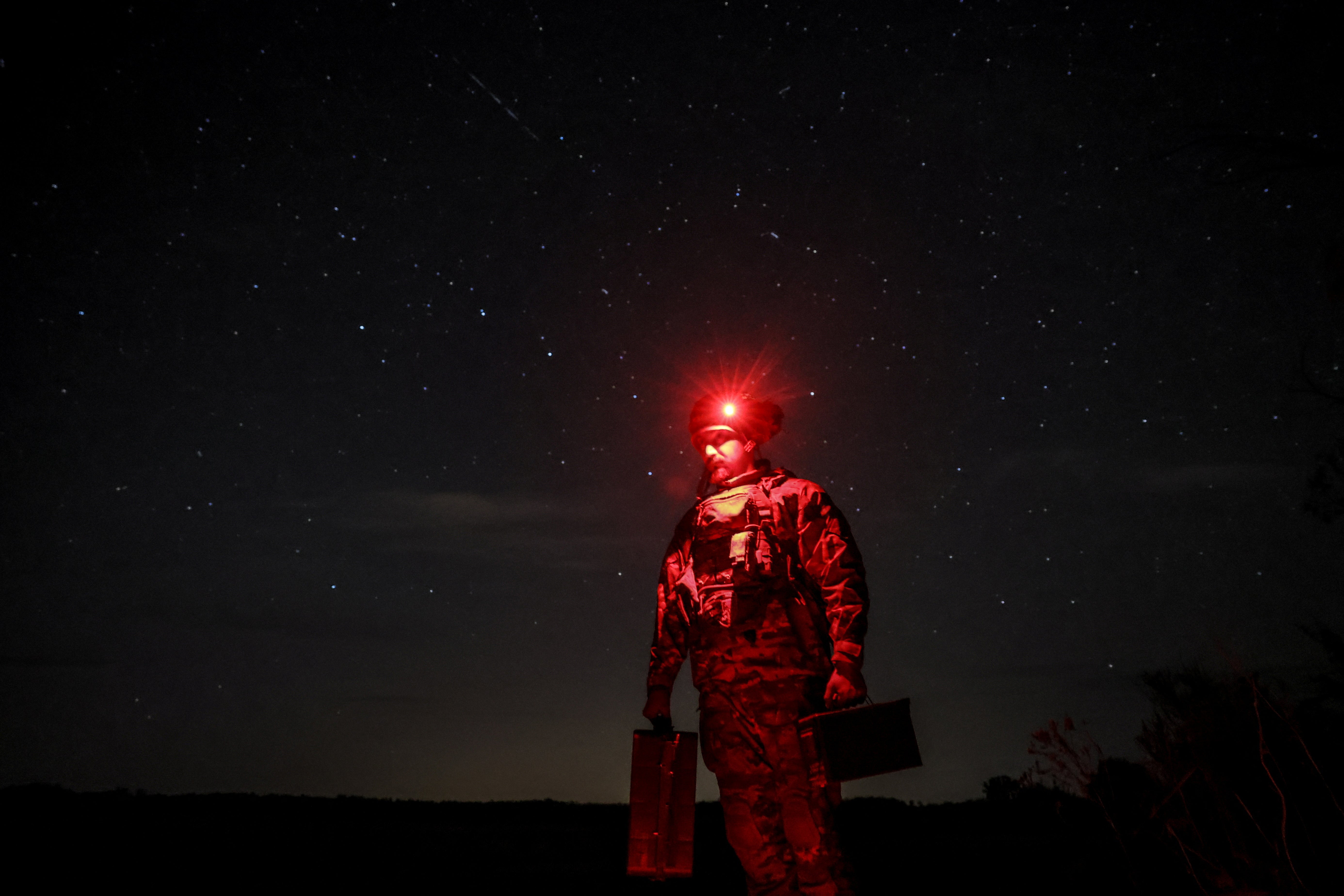 A serviceman of the 24th Mechanized Brigade named after King Danylo of the Ukrainian Armed Forces is seen at his position at a front line, amid Russia's attack on Ukraine, near the town of Chasiv Yar in Donetsk region, Ukraine