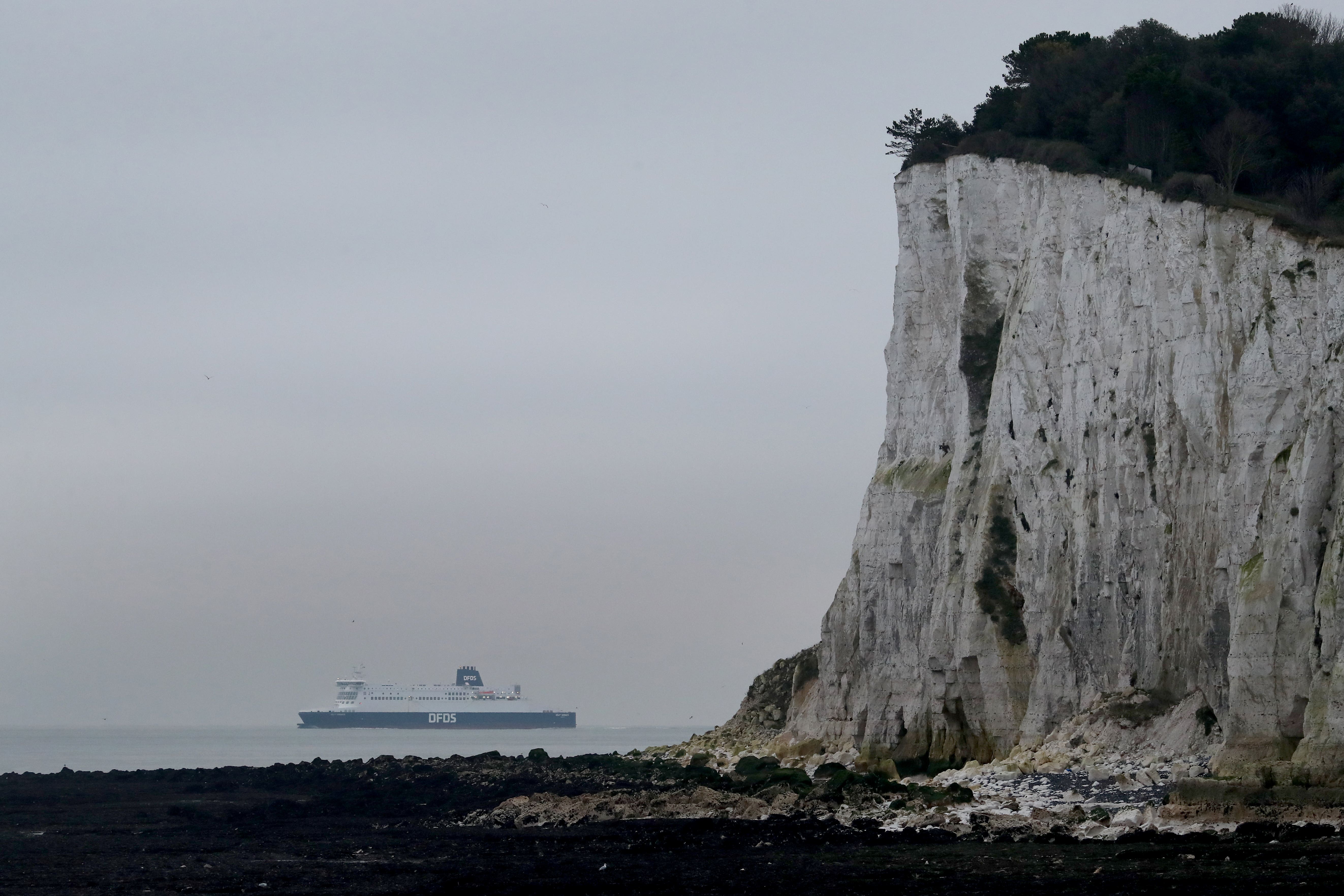 A ferry heads for France after leaving the Port of Dover in Kent (Gareth Fuller/PA)