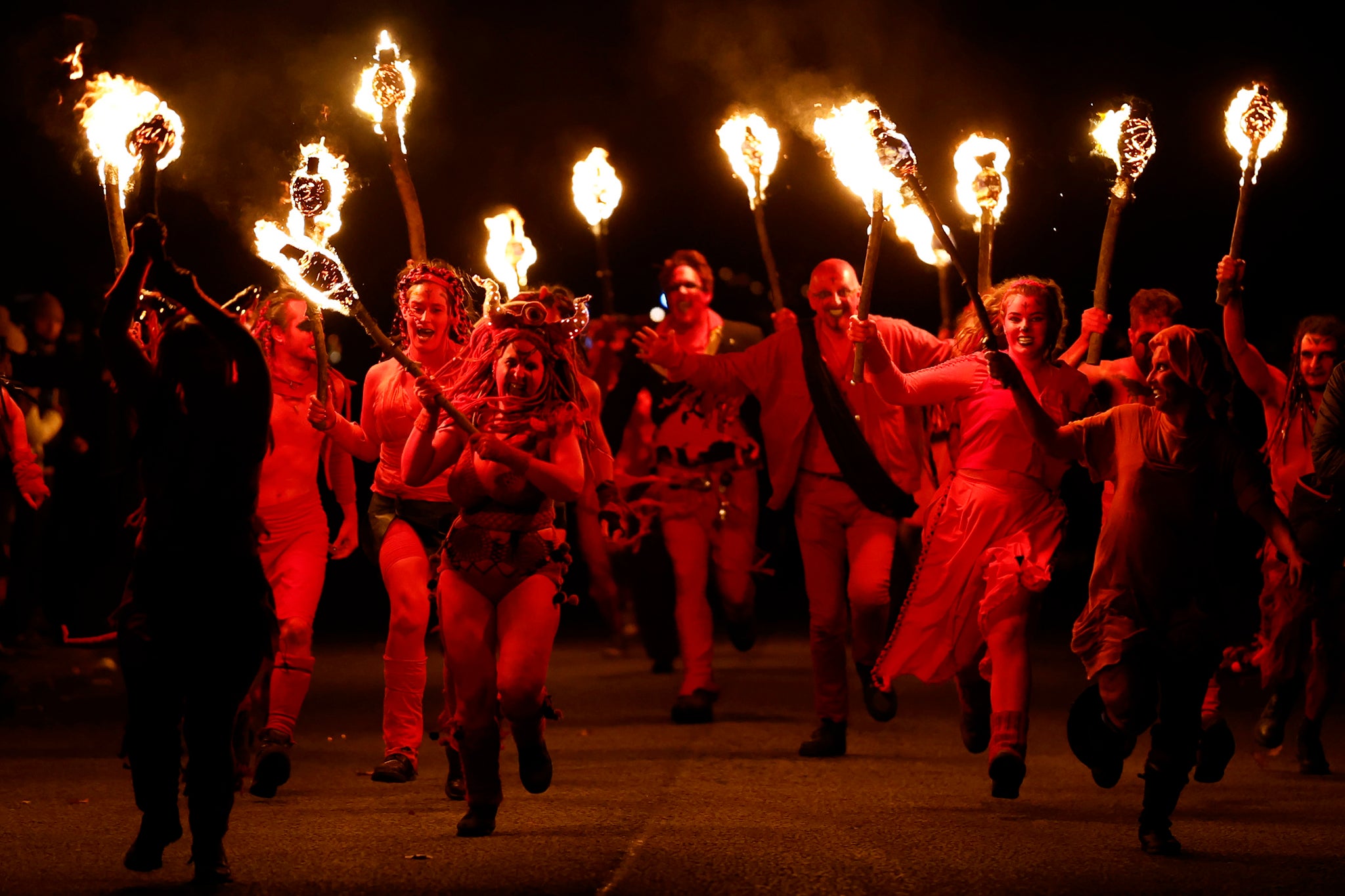 Members of the Beltane Fire Society take part in a Samhain festival in Edinburgh last year