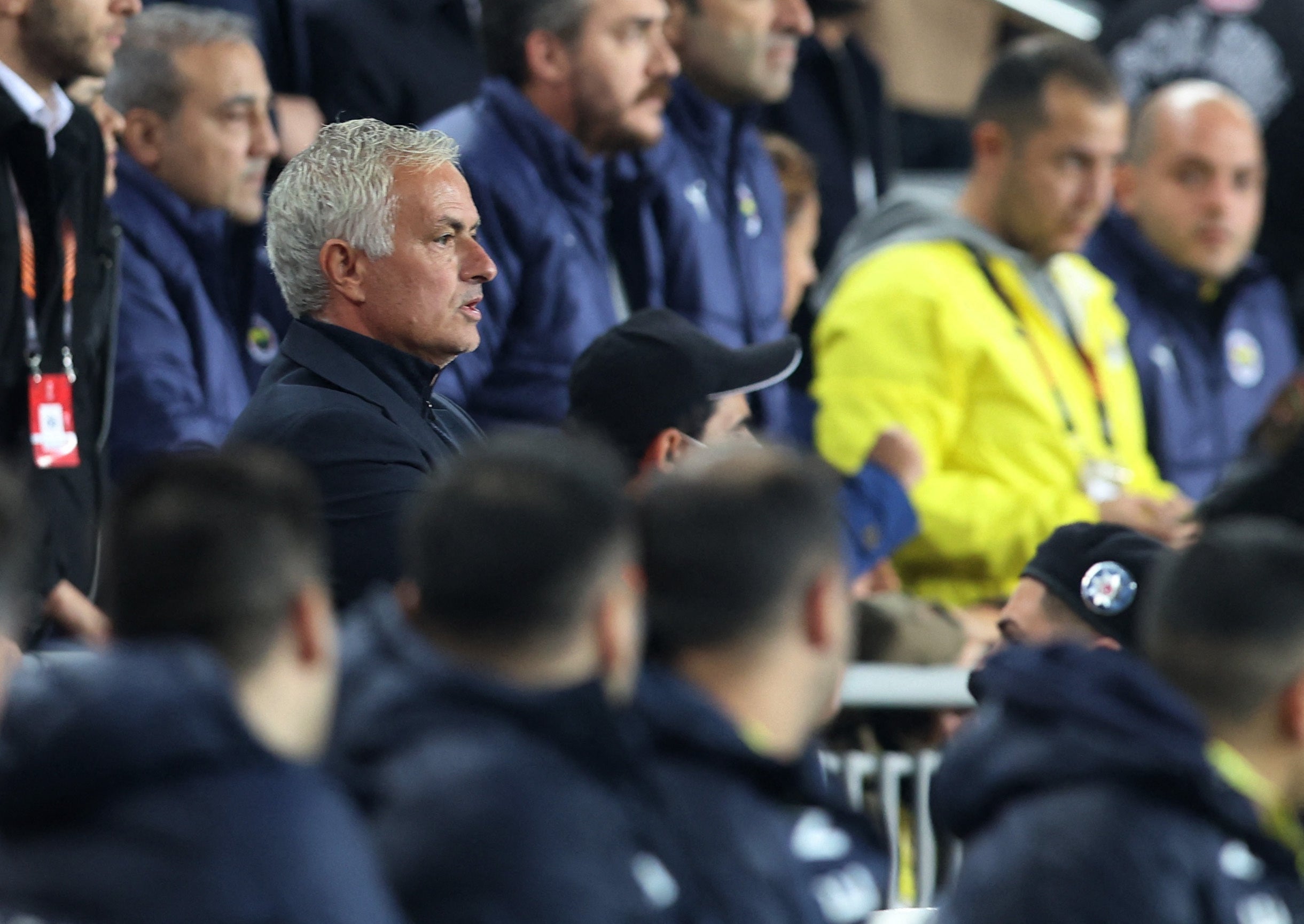 Mourinho watched from the stands