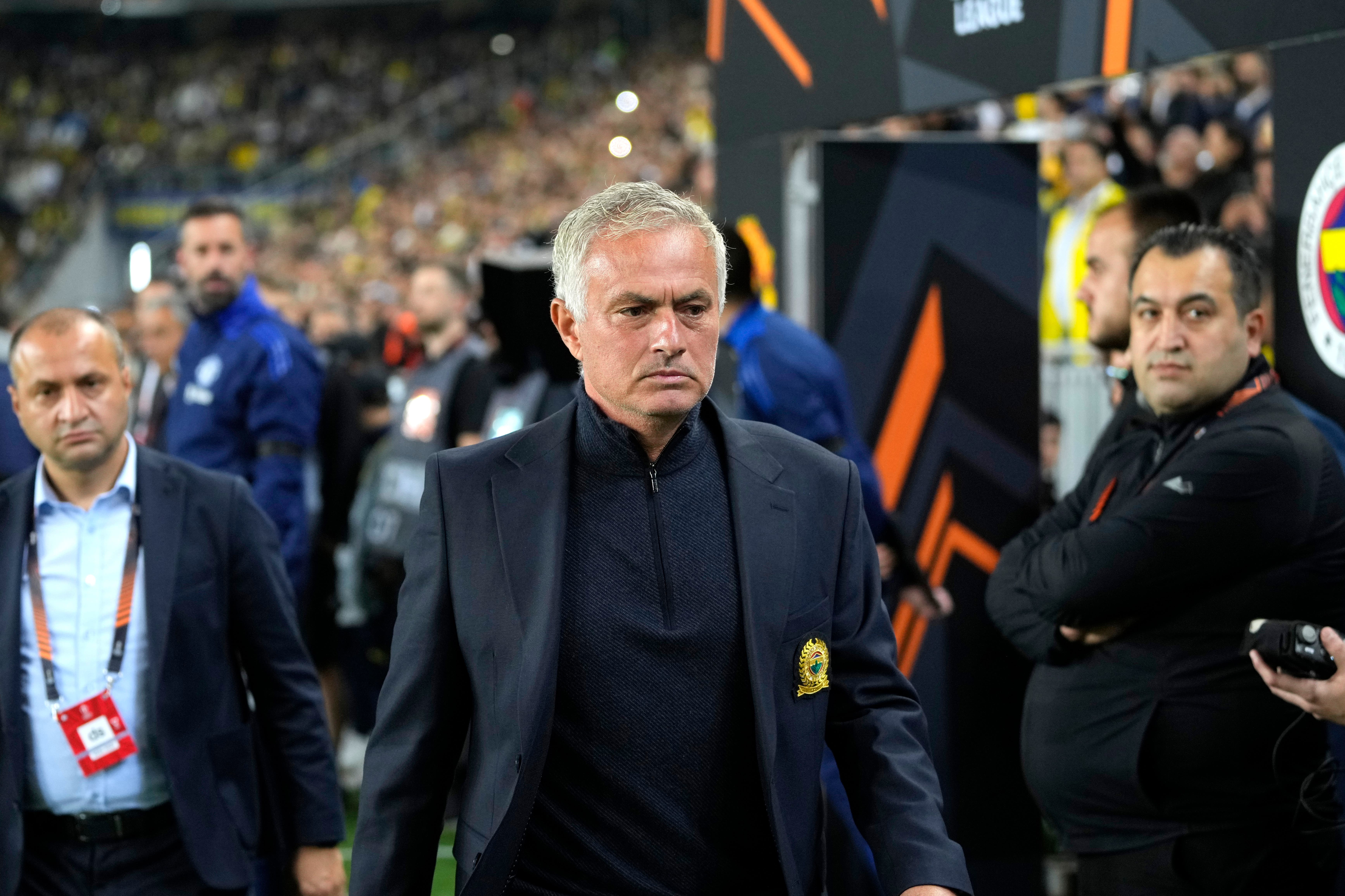 Jose Mourinho was sent off in the Europa League draw