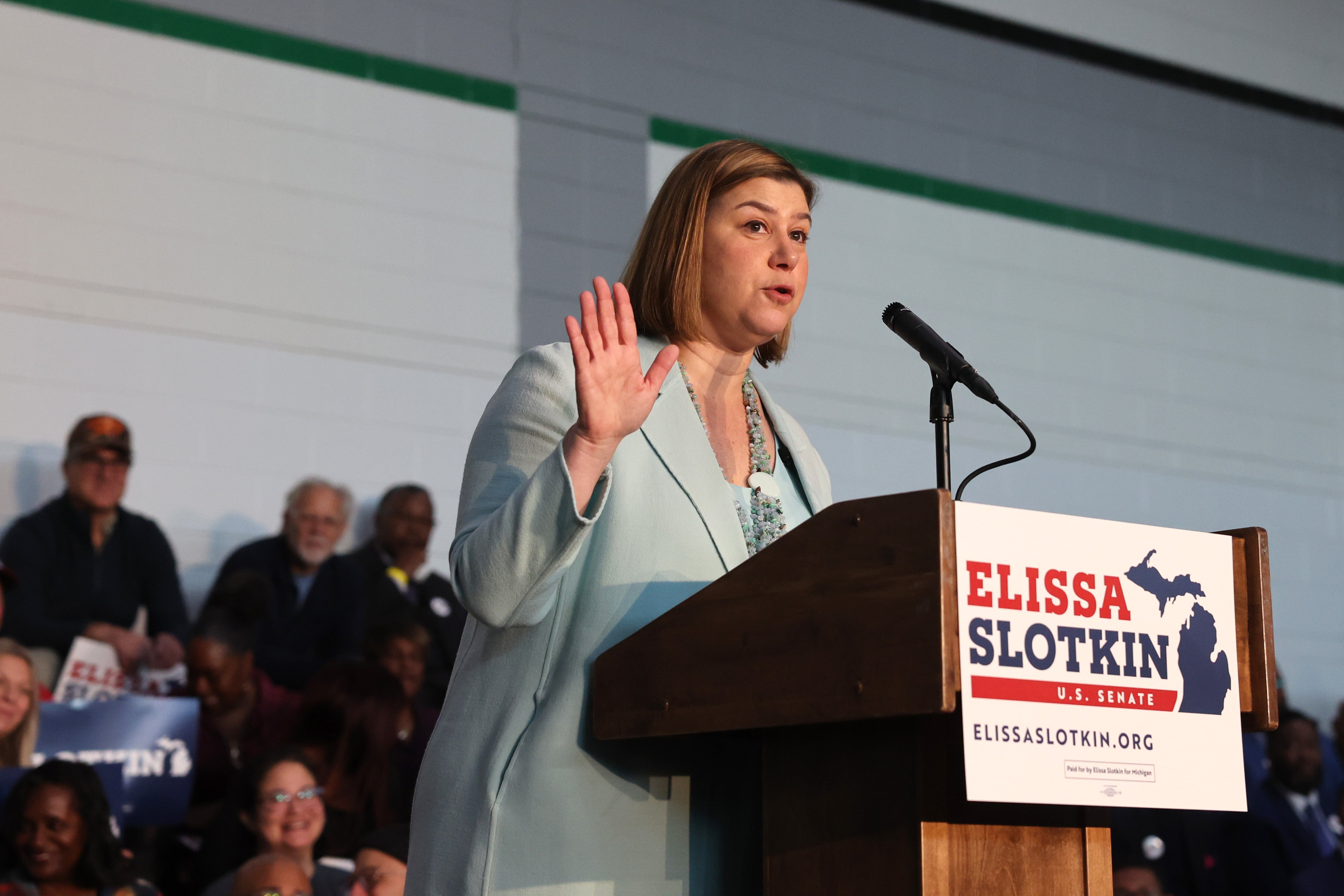 Congresswoman Elissa Slotkin is running for Michigan’s open Senate seat against former Republican congressman Mike Rogers.