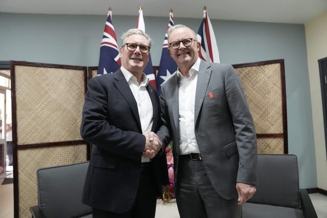 Prime Minister Sir Keir Starmer during a bilateral meeting with Australian Prime Minister Anthony Albanese (Stefan Rousseau/PA)