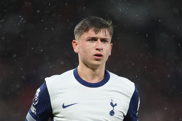 Mikey Moore made his second Tottenham start in the 1-0 win over AZ Alkmaar (Martin Rickett/PA)