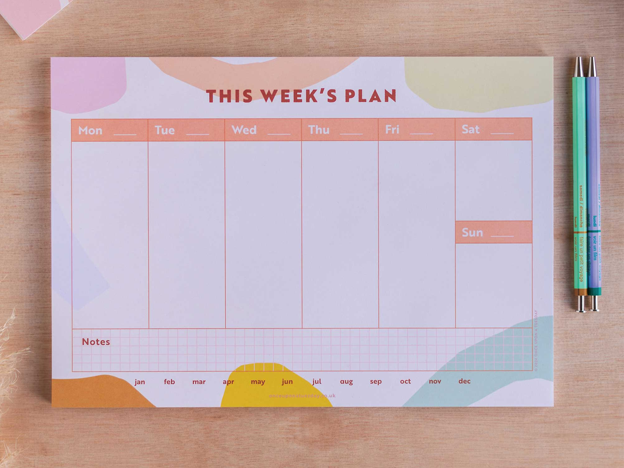 Best diary and planner IndyBest review Good Tuesday A4 weekly planner pad, pastel organic