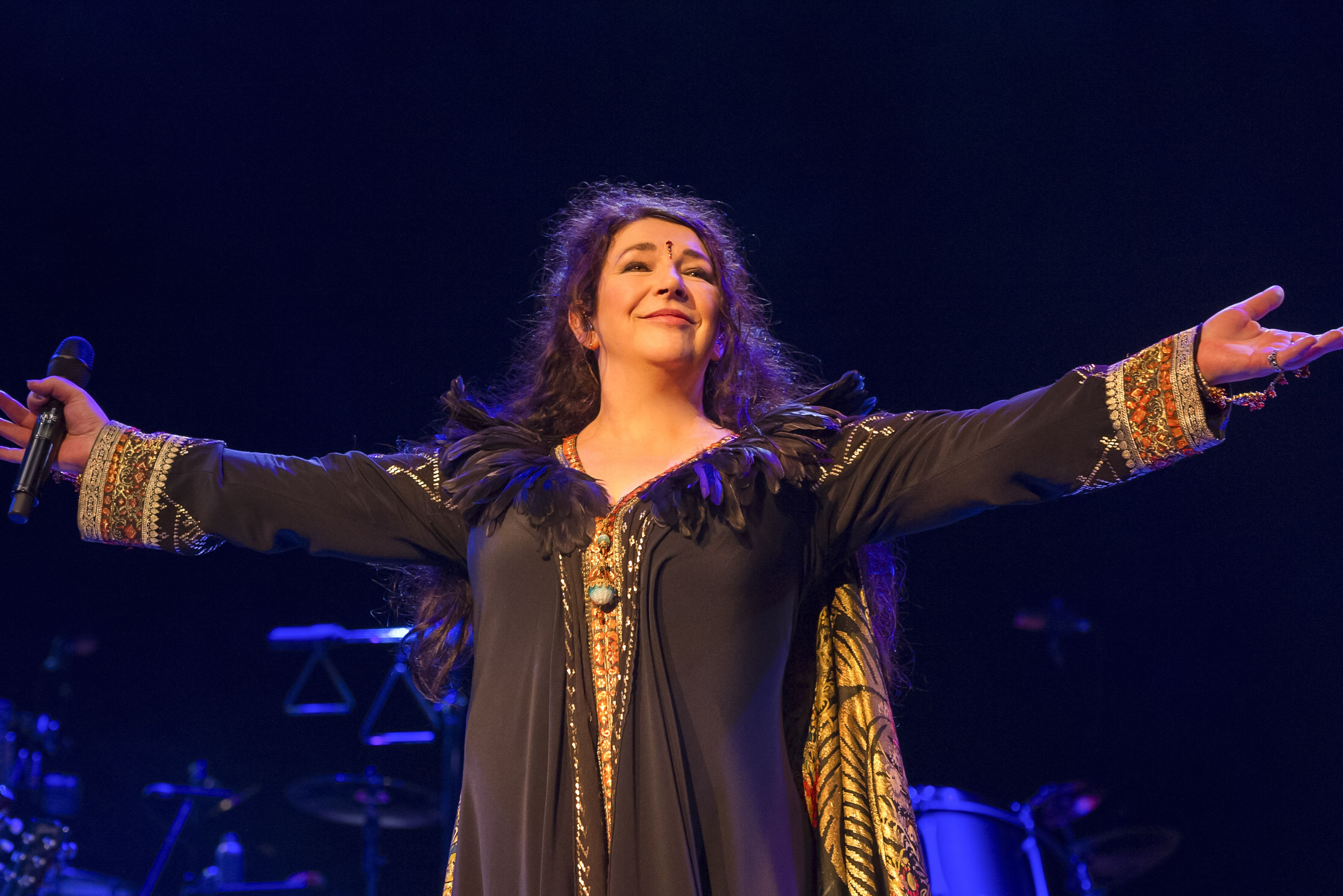 Kate Bush performing at the Hammersmith Apollo in 2014