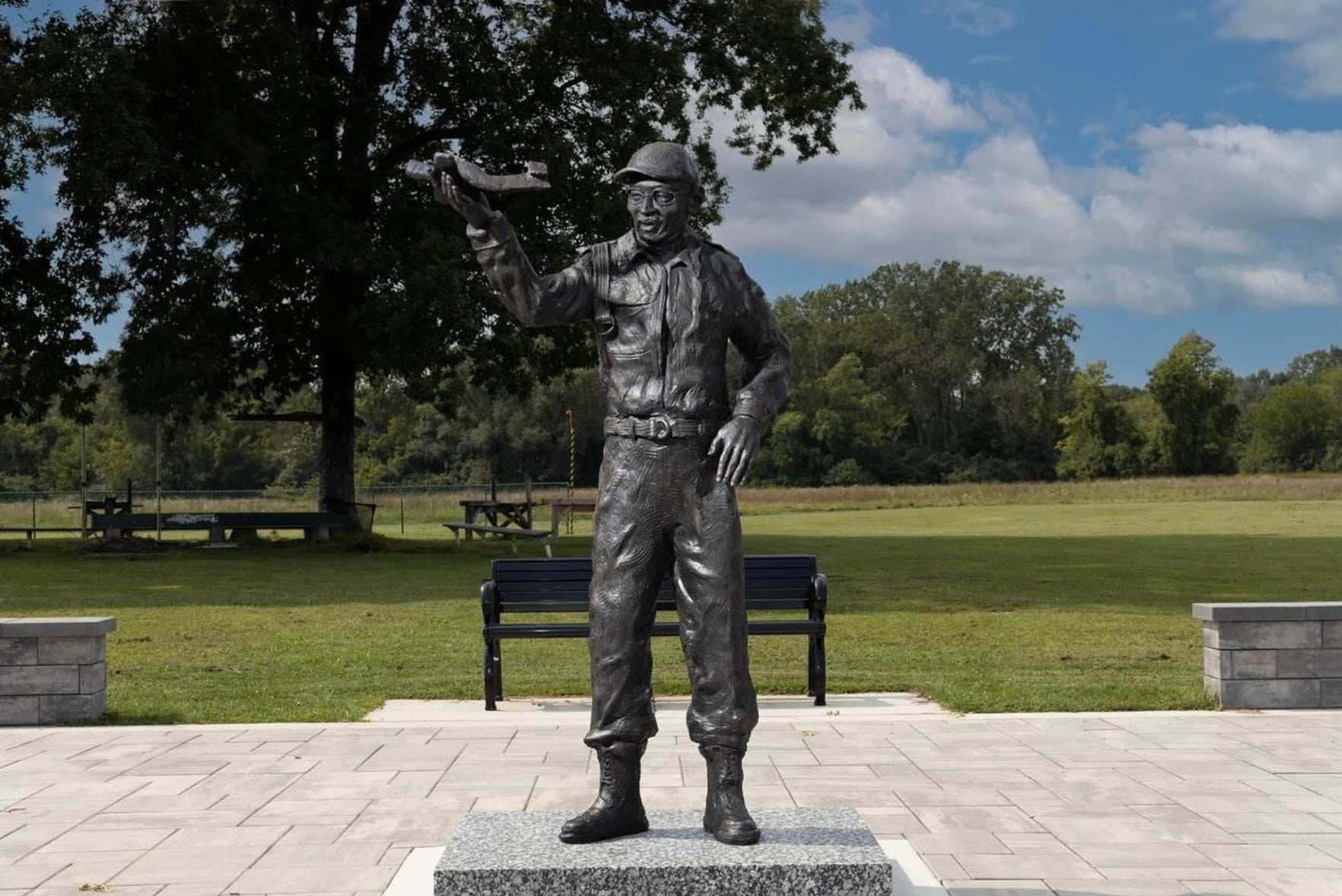 The statue of late Tuskegee Airman Lt. Col. Alexander Jefferson is believed to have been stolen on Tuesday night