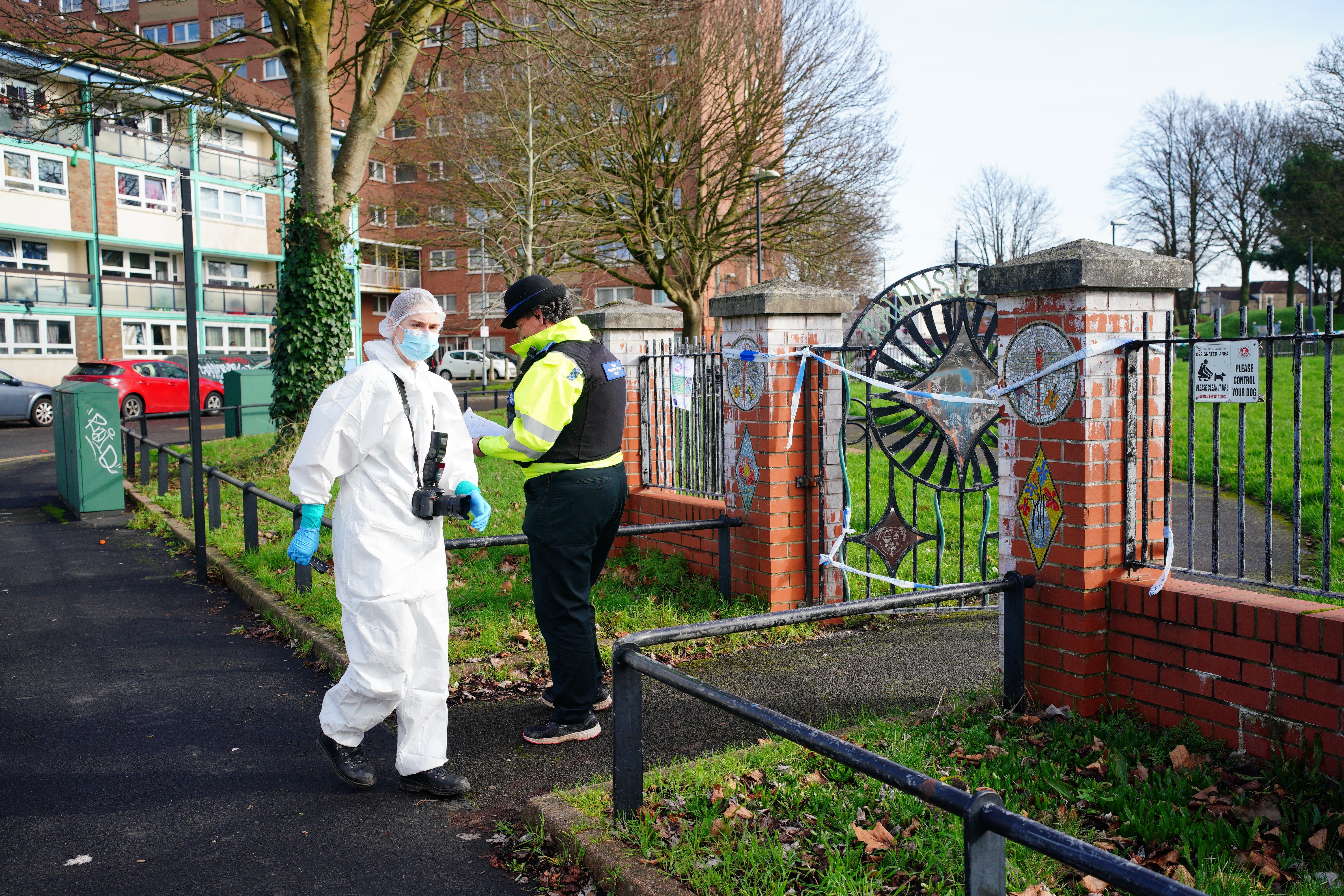 Police and forensic officers at Rawnsley Park