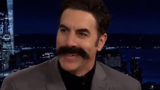 <p>Sacha Baron Cohen brings back Borat to roast Trump in The Tonight Show chaos.</p>