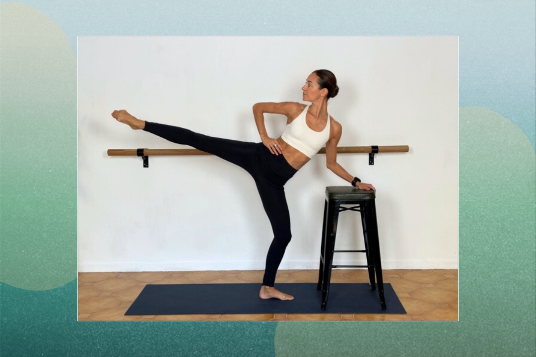 Do these five moves with just a mat and a chair from the comfort of home