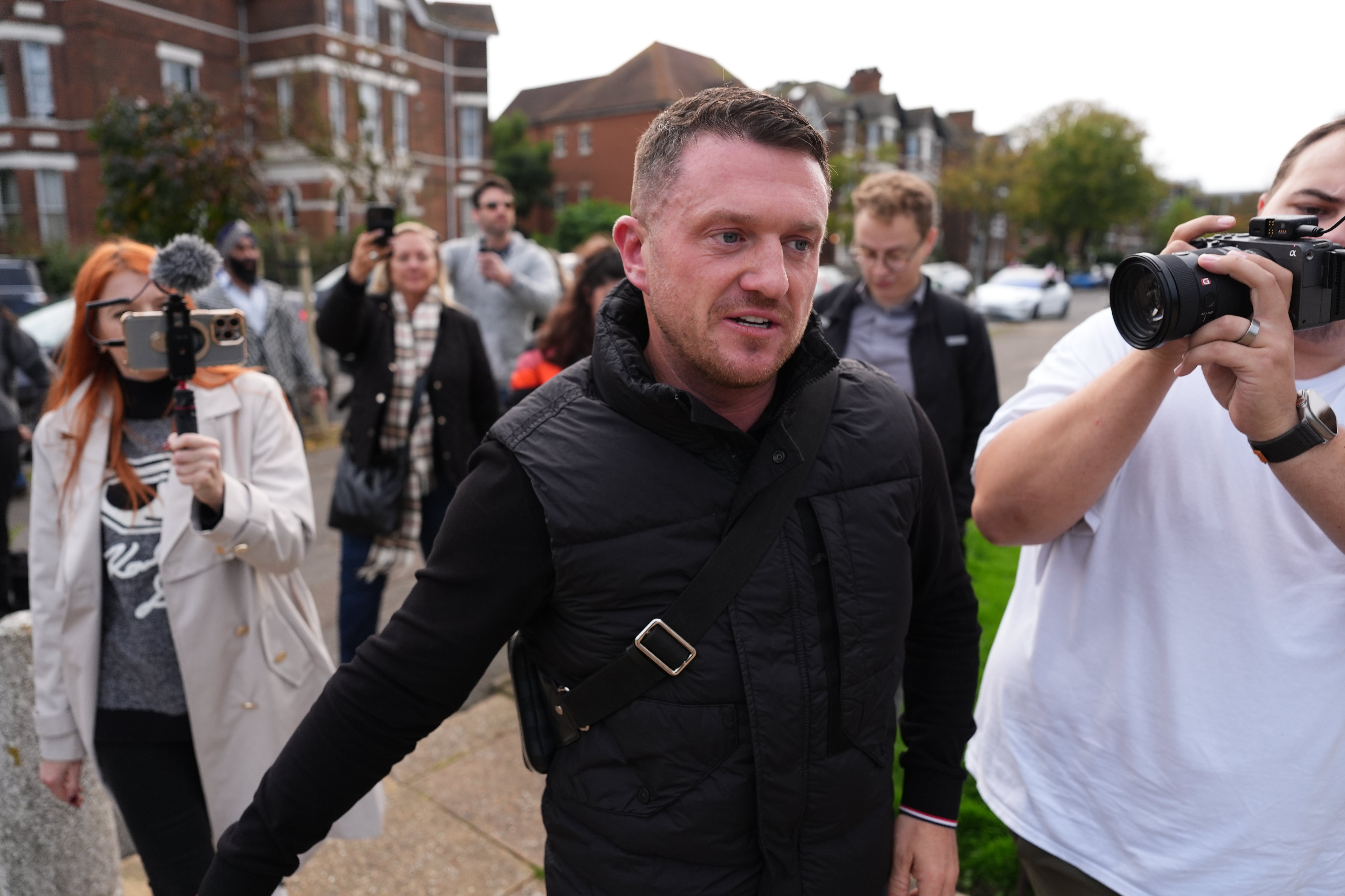 Robinson was arrested at Folkestone Police Station (Jordan Pettitt/PA)