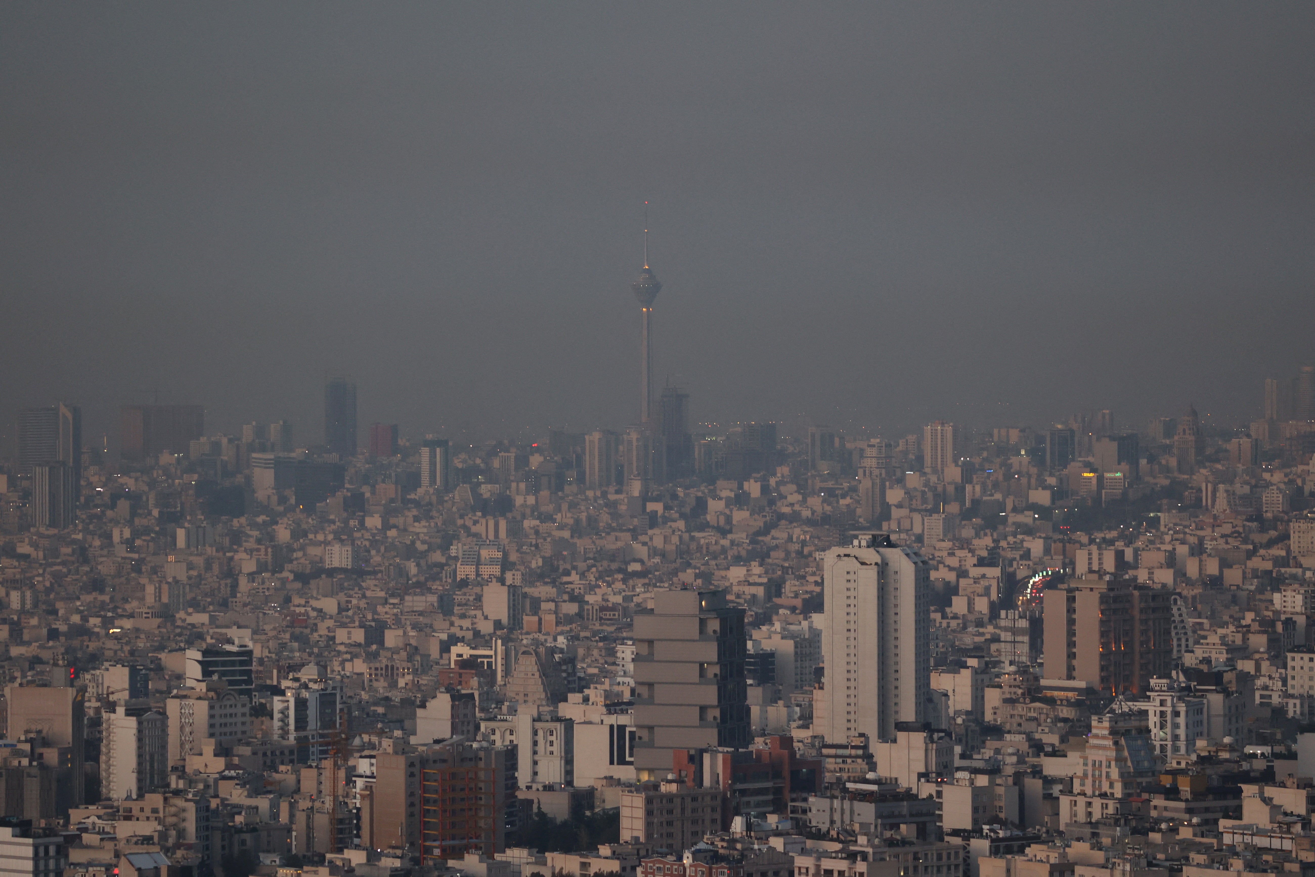 A general view of Tehran after several explosions were heard, in Tehran