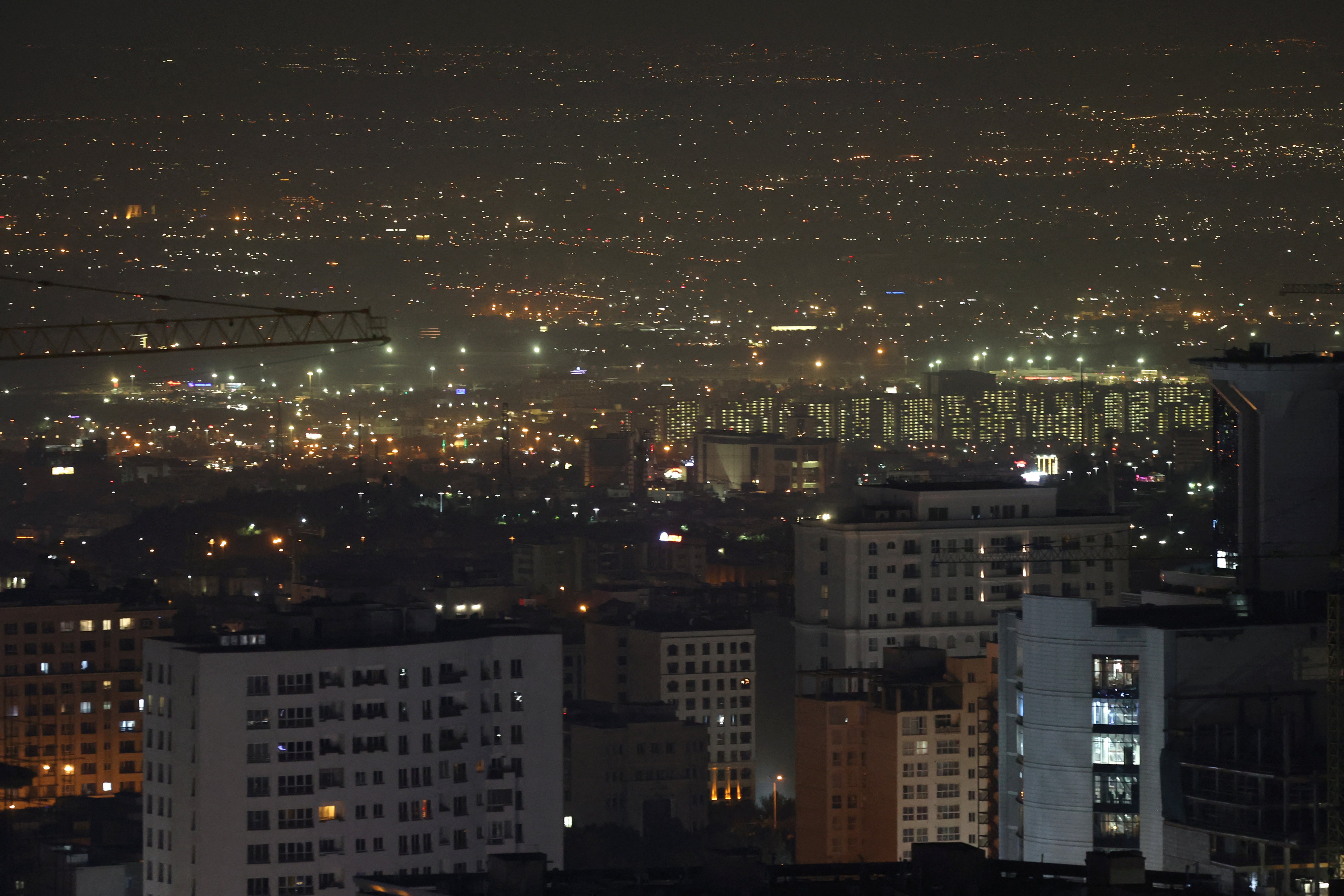 A general view of Tehran after several explosions were heard, in Tehran