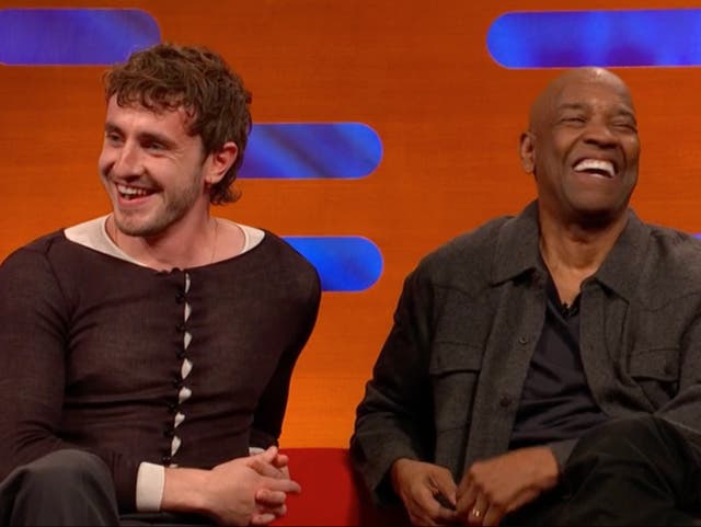 <p>Paul Mescal and Denzel Washington on the Graham Norton Show</p>