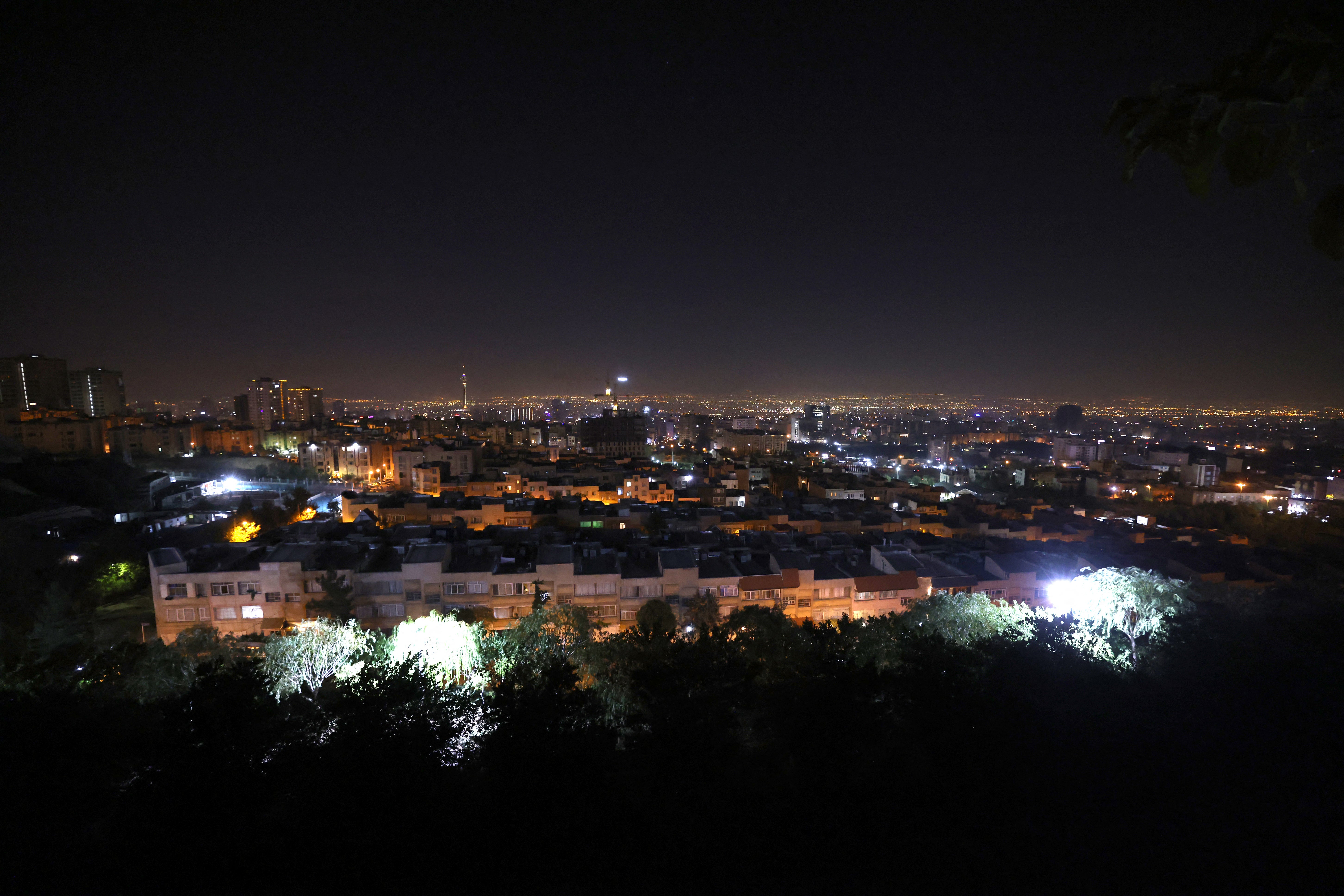 A general view of Tehran after several explosions were heard in Tehran on October 26, 2024. Israel announced the launch of "precise strikes" on military targets in Iran on October 26, 2024.