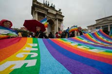 Tens of thousands of demonstrators march across Italy calling for an end to war worldwide