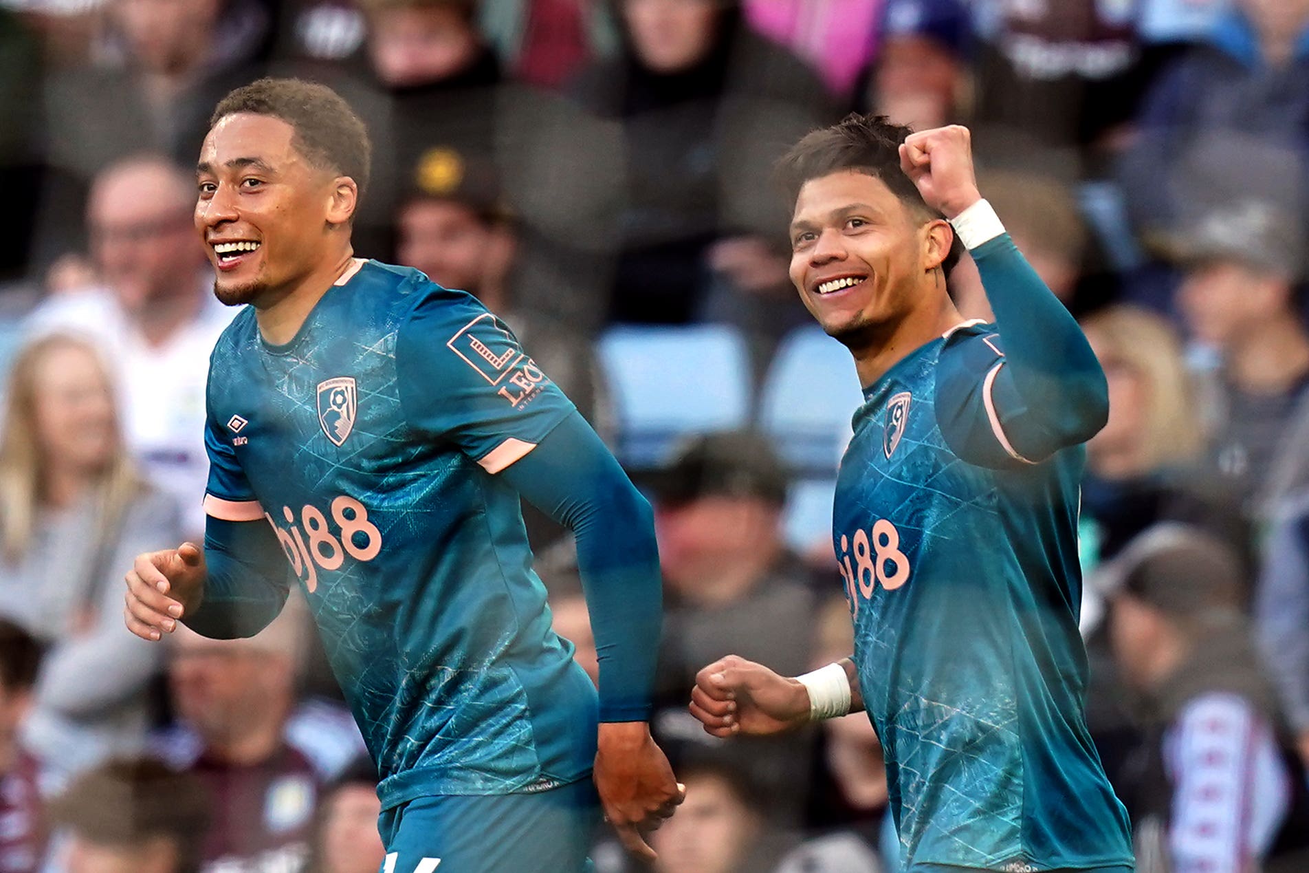 Bournemouth’s Evanilson, right, scored a late leveller (Jacob King/PA)