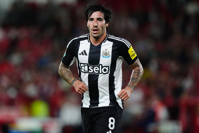 Newcastle skipper Bruno Guimaraes has taken Sandro Tonali (pictured) under his wing (Mike Egerton/PA)