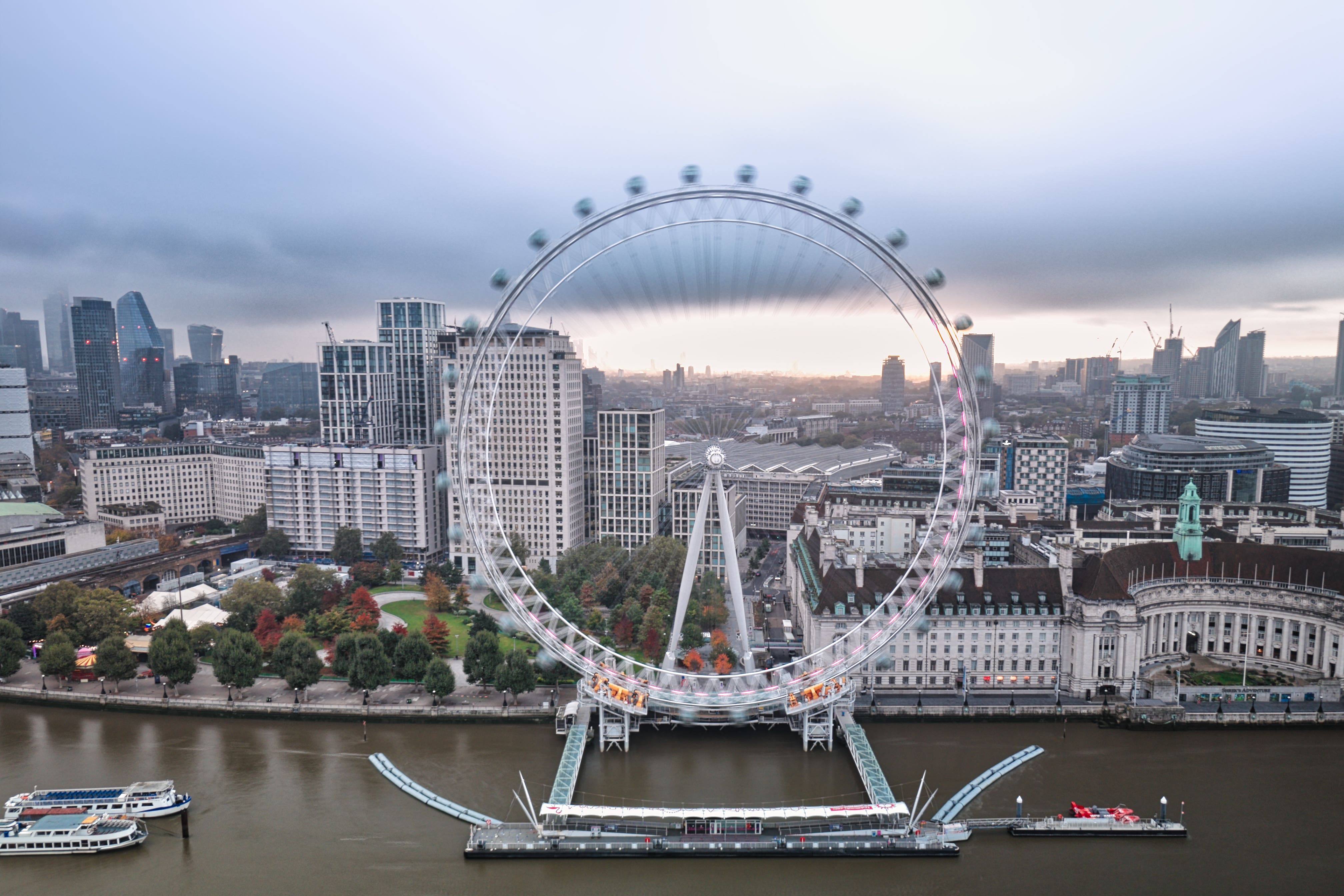 The London Eye, which was erected to celebrate the new millennium has 32 pods each representing one of the London boroughs (Jake Mobbs/PA)