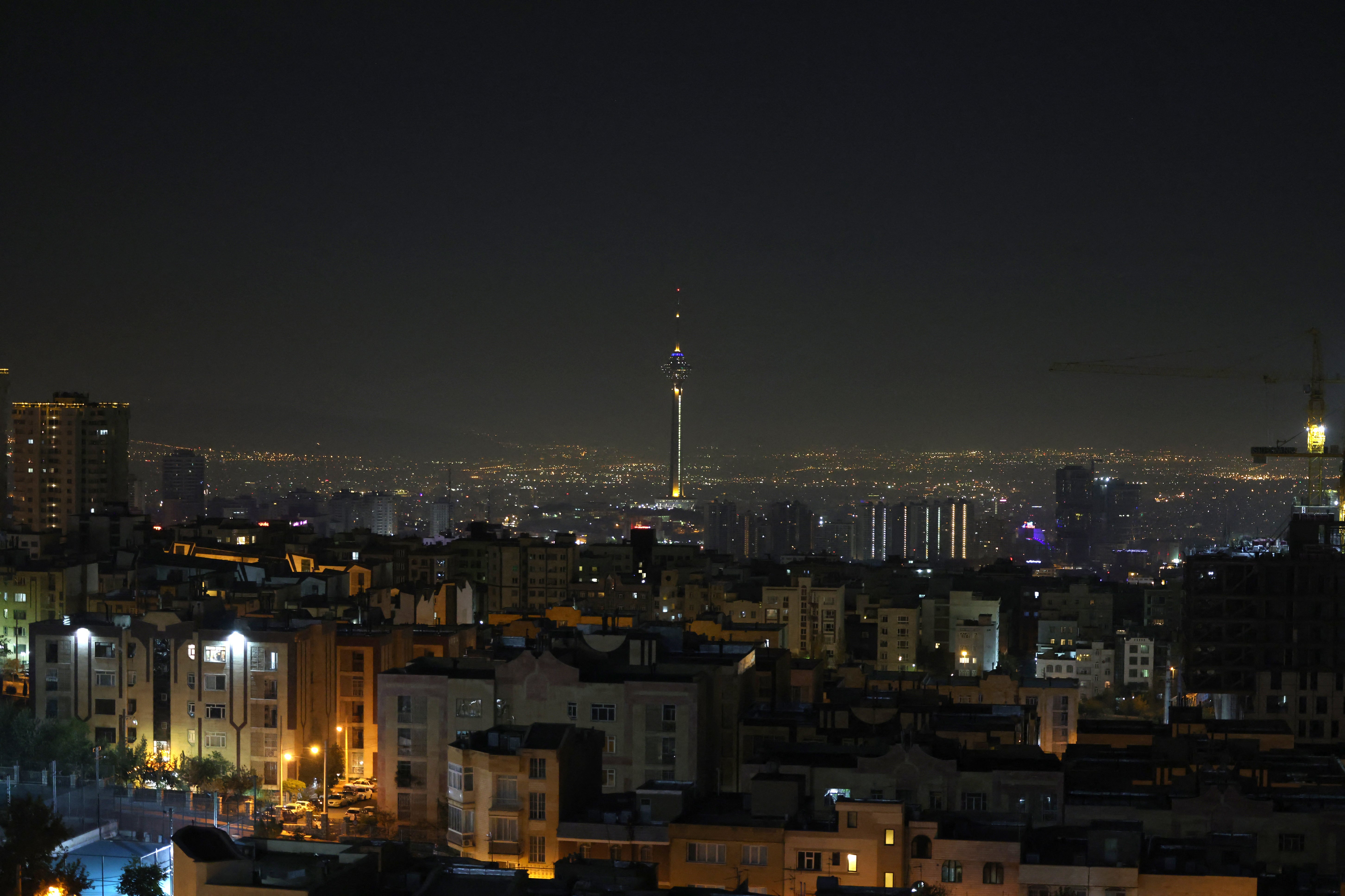 A general view of Tehran after several explosions were heard in Tehran on 26 October 2024