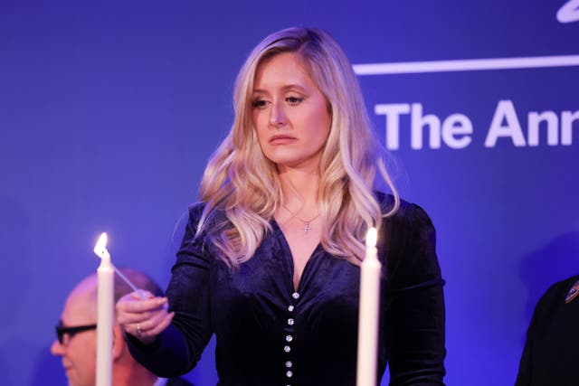 Katie Amess takes part in a candle lighting ceremony during a reception for the Anne Frank Trust at the InterContinental London (Chris Jackson/PA.