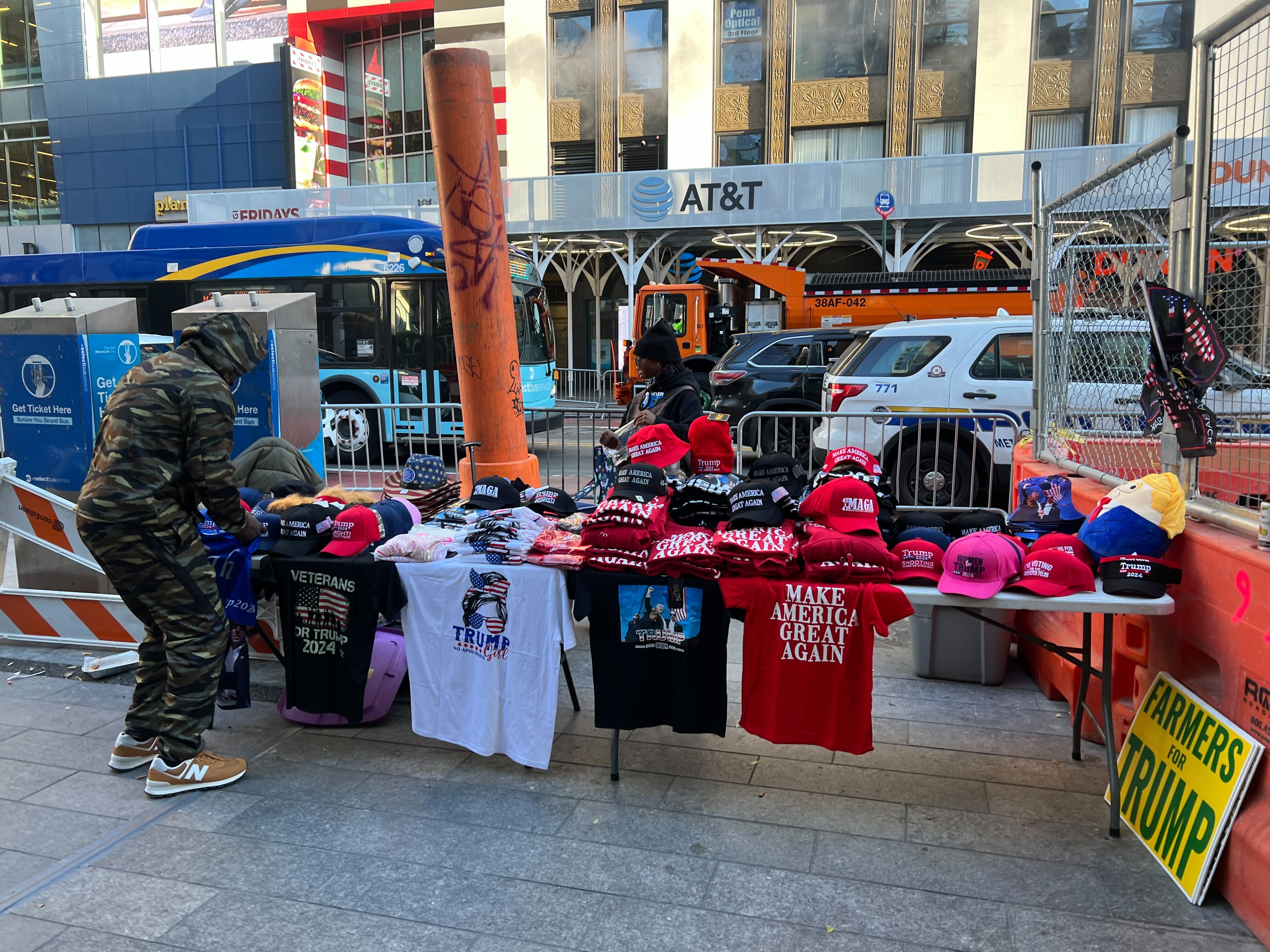 New York vendors have changed their regular wares to MAGA merchandise in time for Trump’s MSG rally