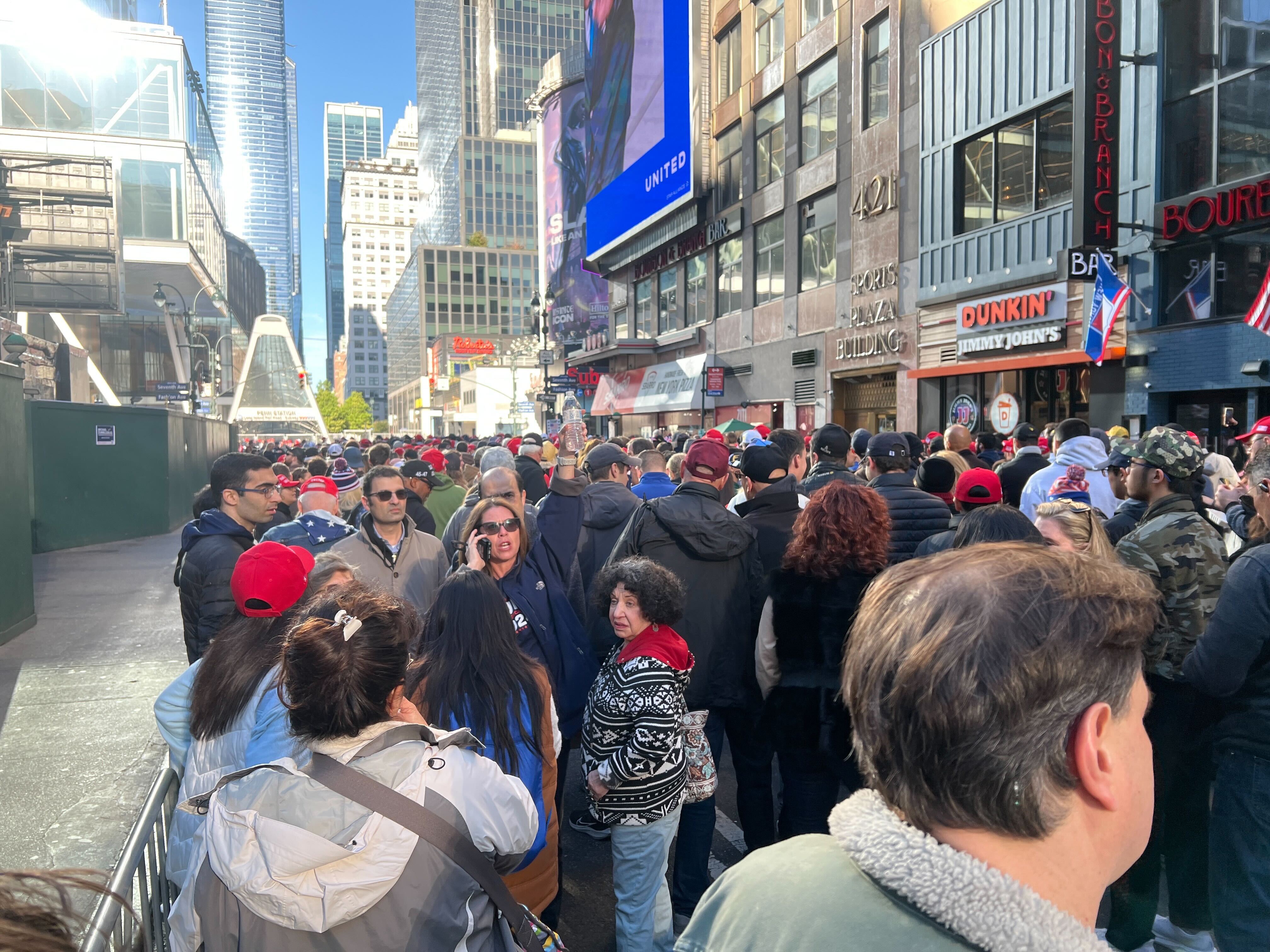 The line at Madison Square Garden is growing ahead of Trump's rally