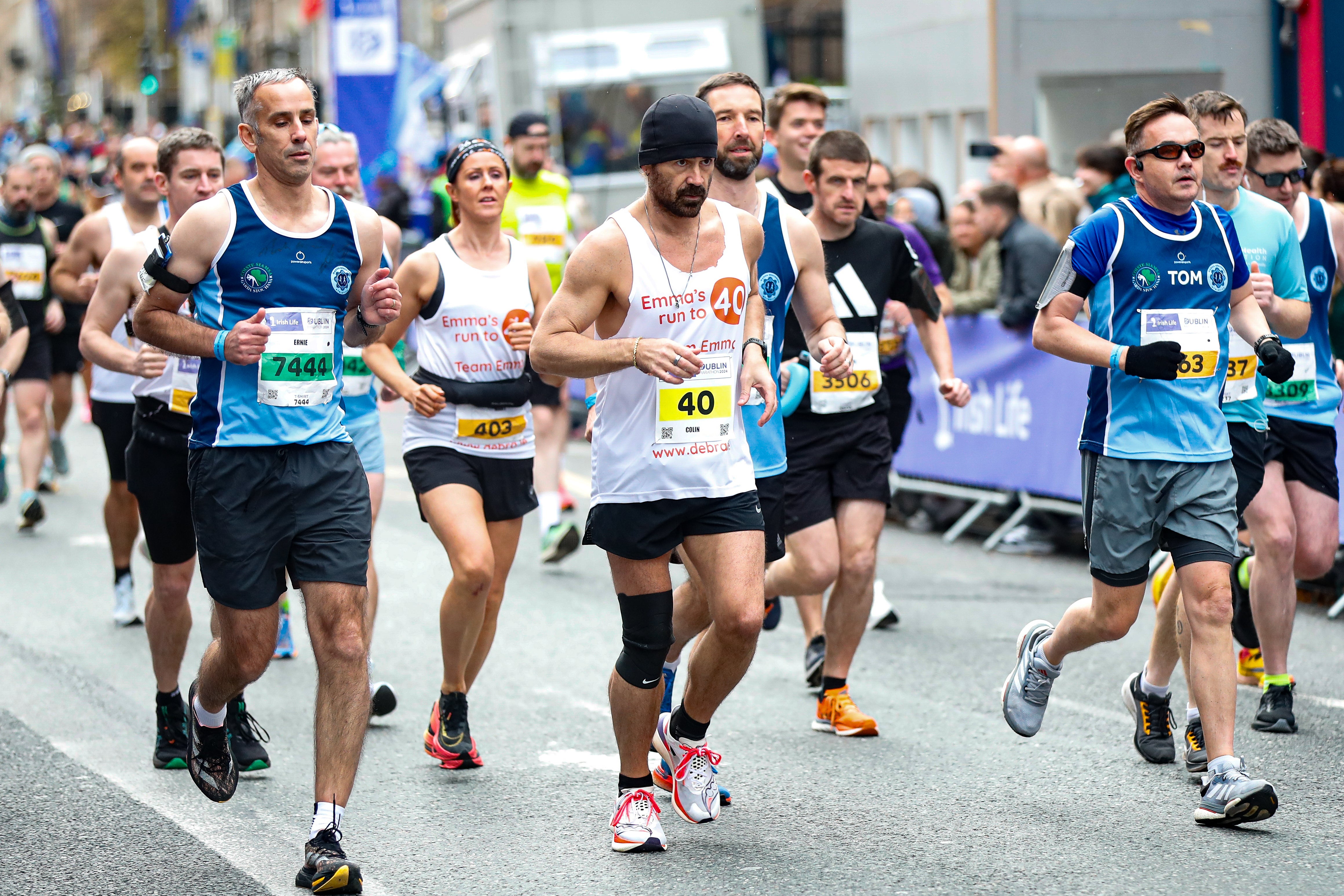 Colin Farrell ran the marathon on behalf of Emma Fogarty