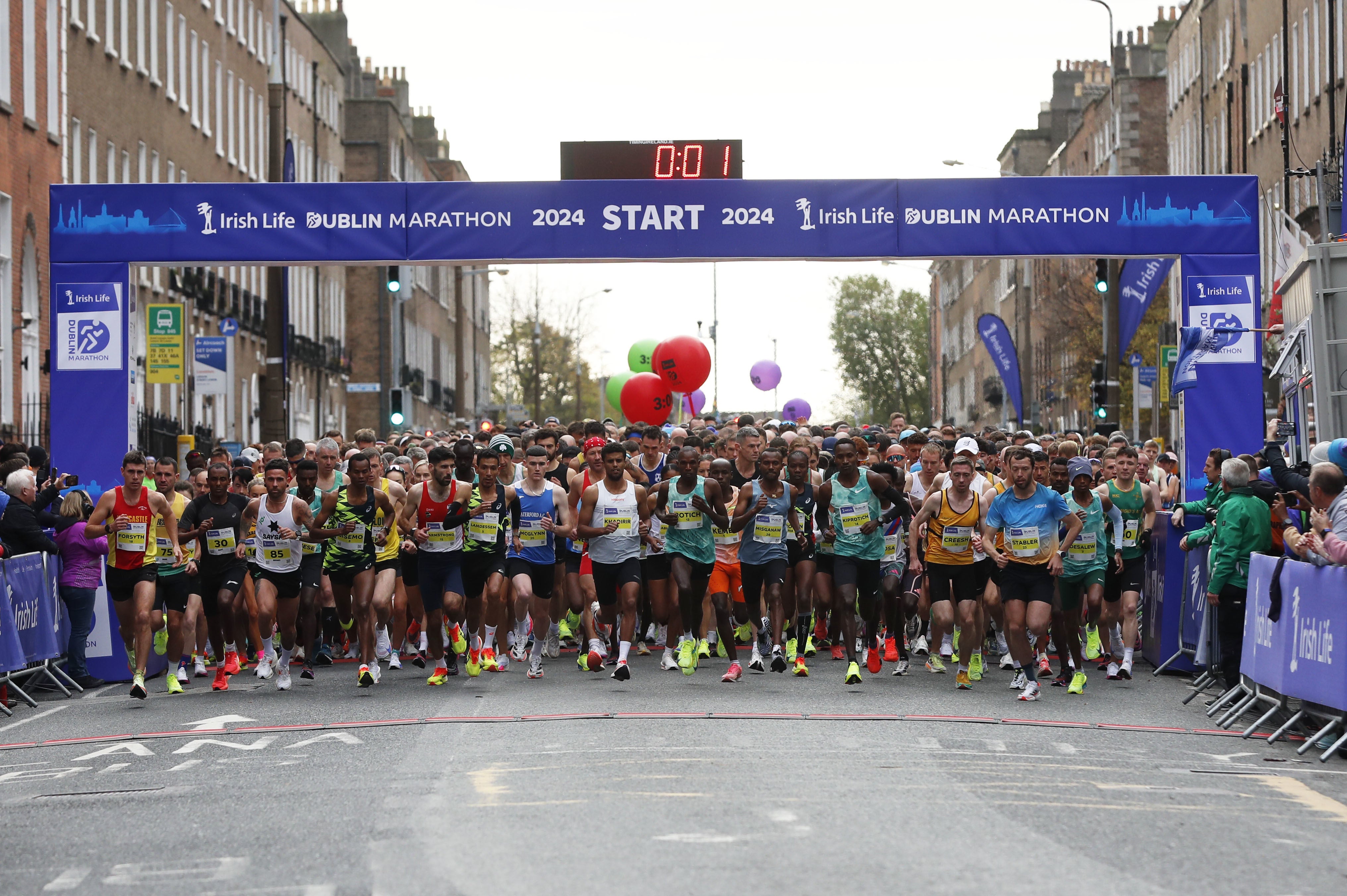 Colin Farrell was among 22,500 runners in the marathon