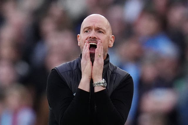 <p>West Ham heaped more pressure on Erik ten Hag as Manchester United lost again (John Walton/PA)</p>