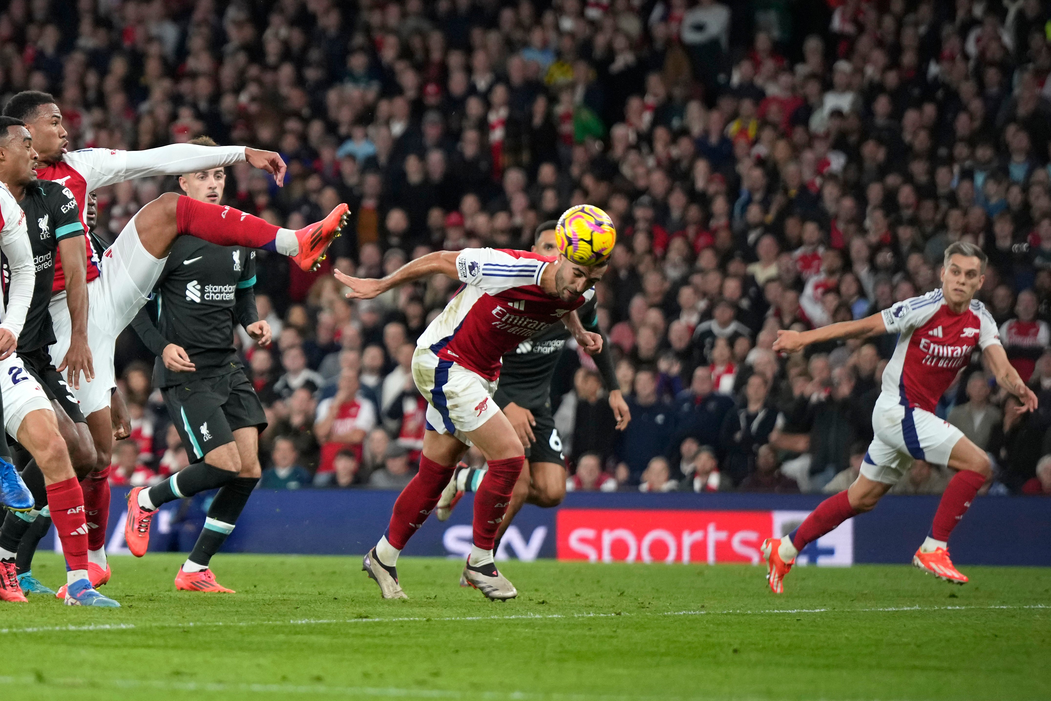 Mikel Merino’s headed finish put the Gunners back in front before half-time