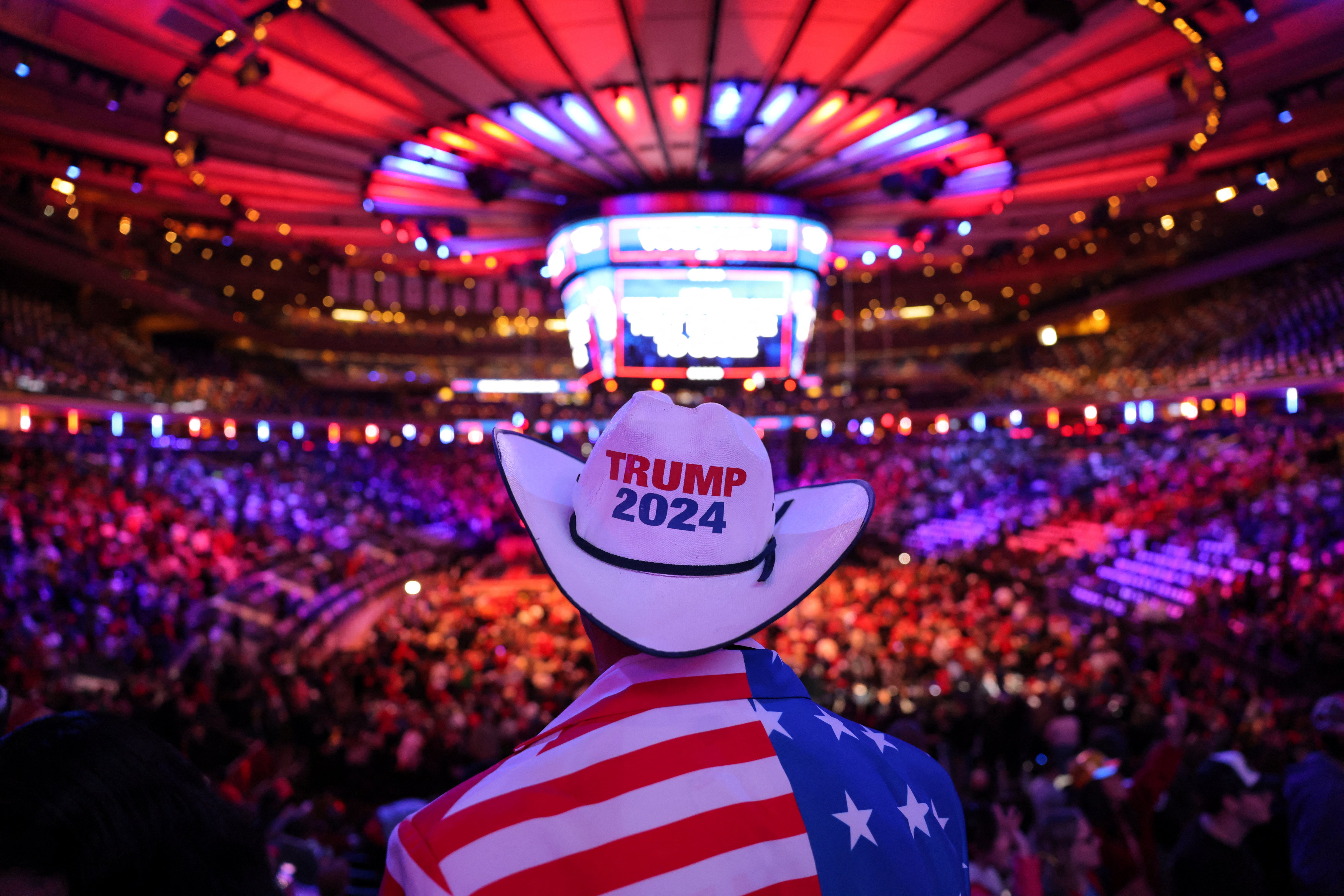 Thousands of Trump supporters swarmed Midtown New York City in the hours before the rally, and packed the seats when the doors opened. As Trump spoke he repeated many of his campaign talking points taking shots at Kamala Harris and the situation at the border