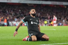 Mohamed Salah equaliser denies Arsenal victory against title rivals Liverpool