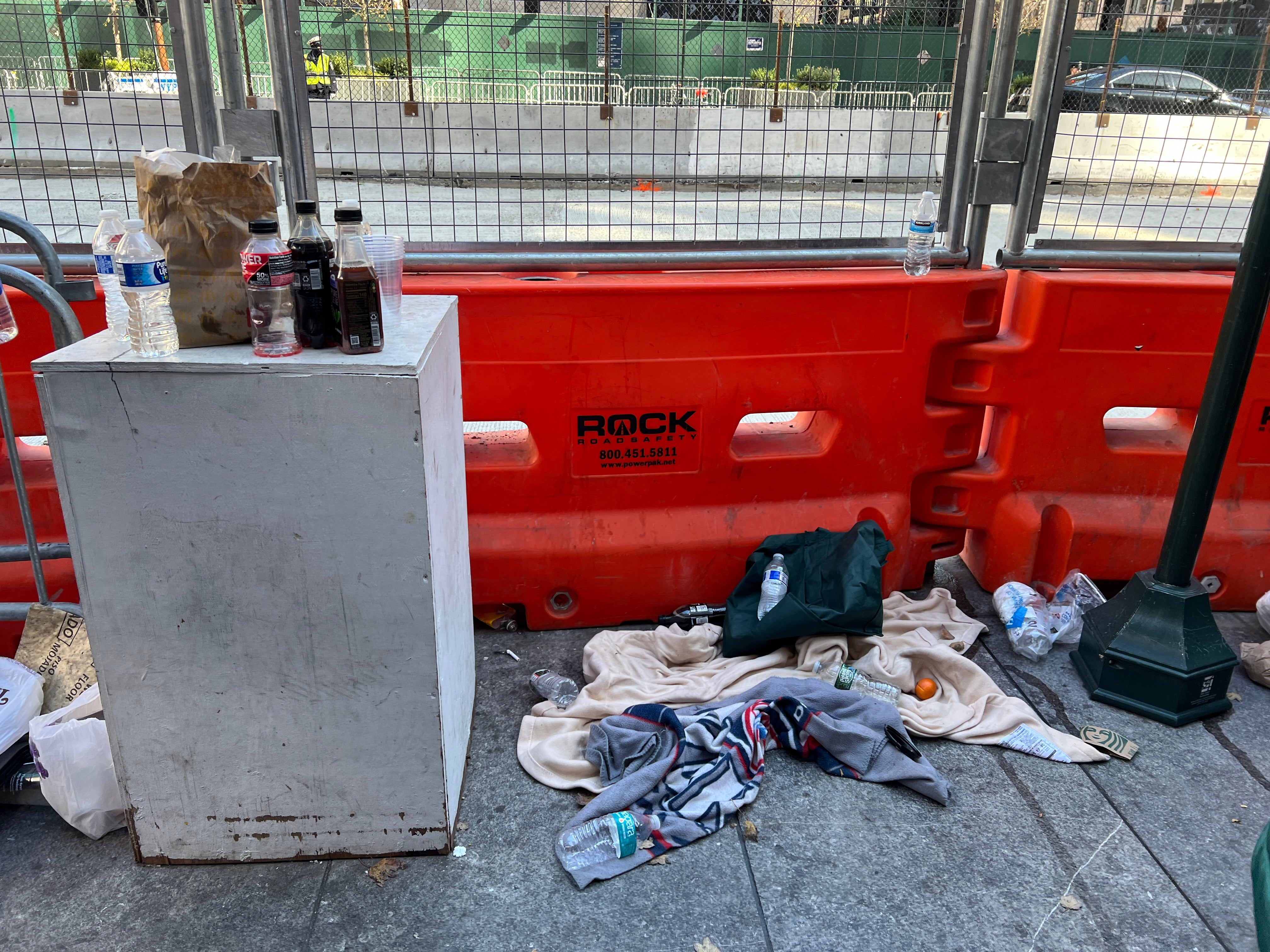 Trump supporters who camped outside of MSG overnight for front-row seats to the rally left behind piles of garbage, including blankets and lawn chairs