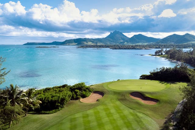 <p>The golf courses in Mauritius are surrounded by glistening ocean, mangrove trees and lush jungle </p>