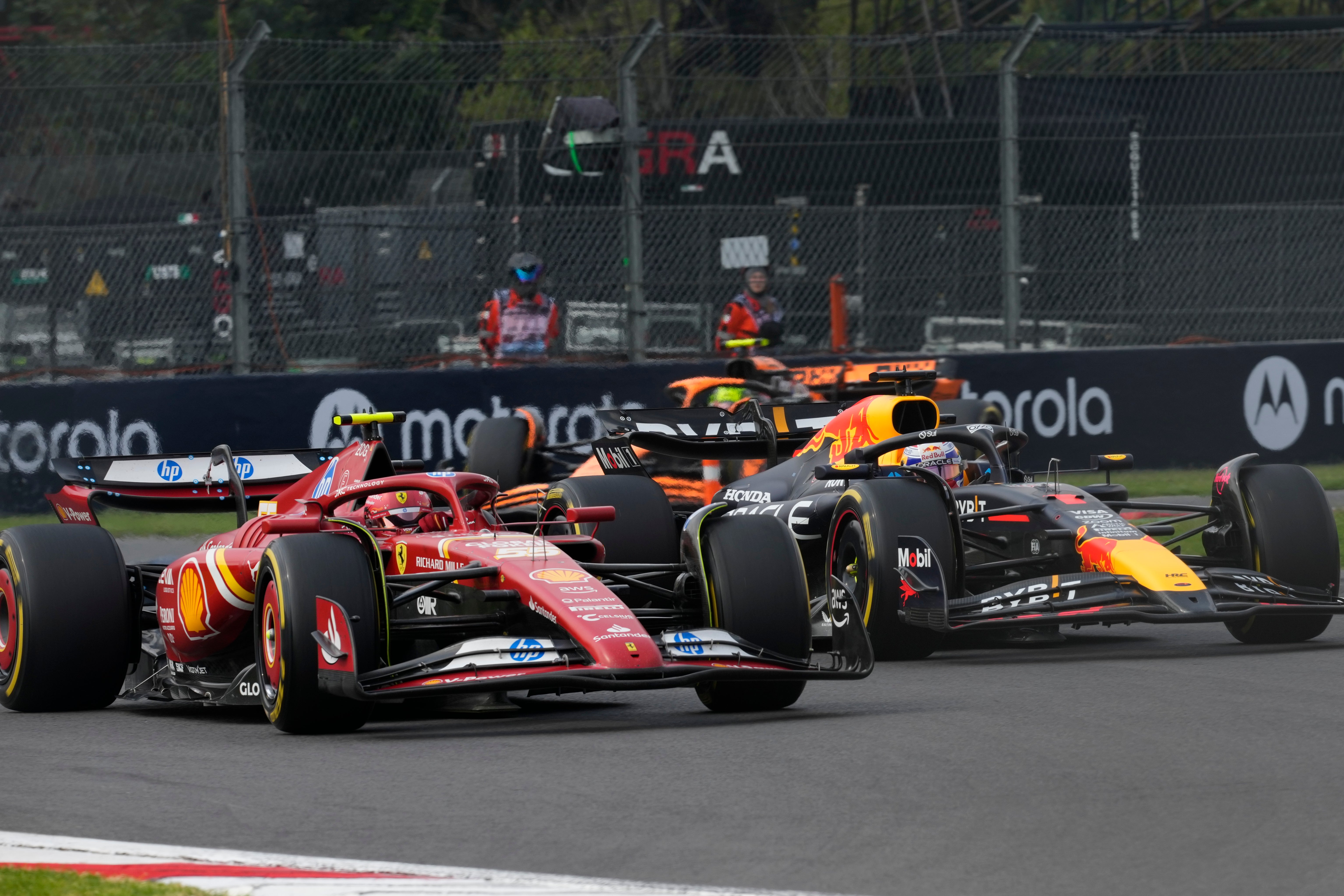 Sainz regained the lead from Verstappen and cruised to victory (AP Photo/Moises Castillo)