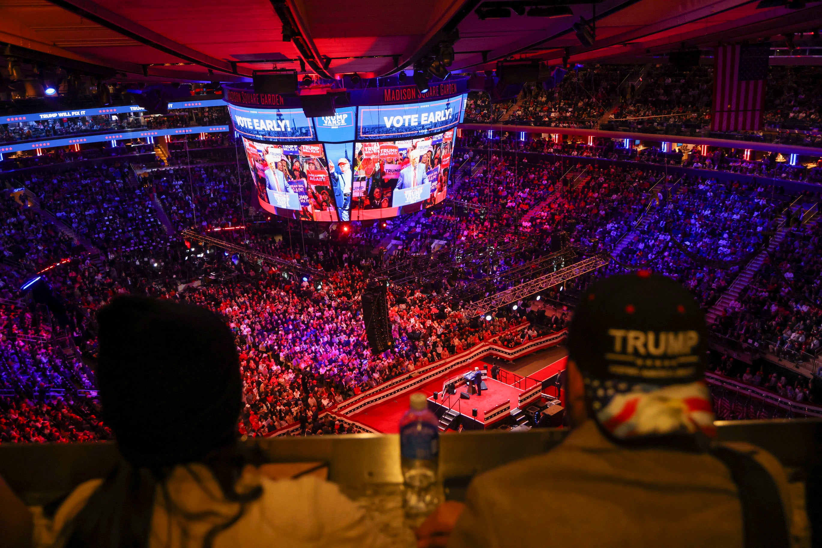 Roughly 19,000 people filled Madison Square Garden in New York City for a massive rally to support Donald Trump on October 27