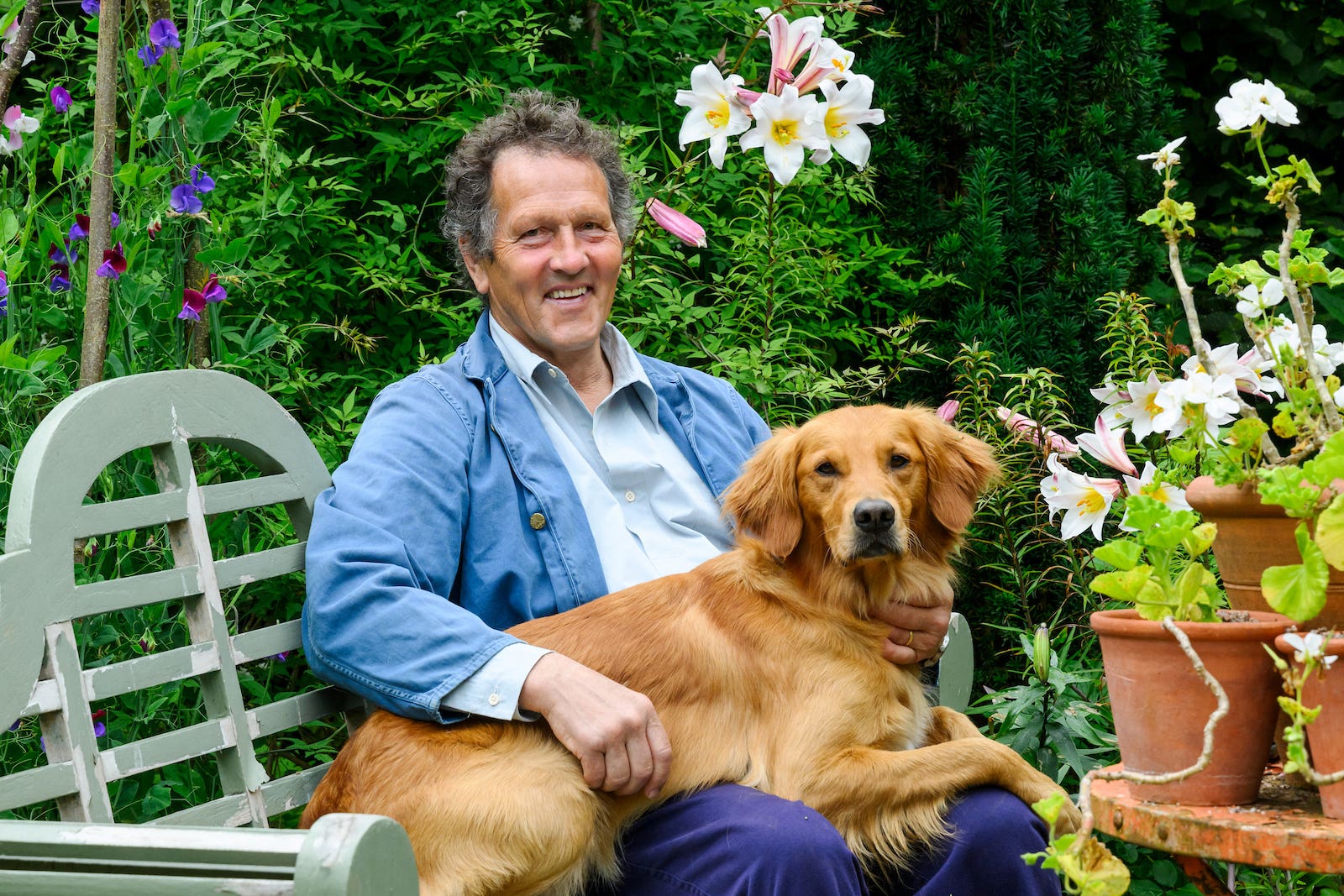 Monty Don and his dog Ned (Jason Ingram/BBC Gardeners’ World Magazine/PA)