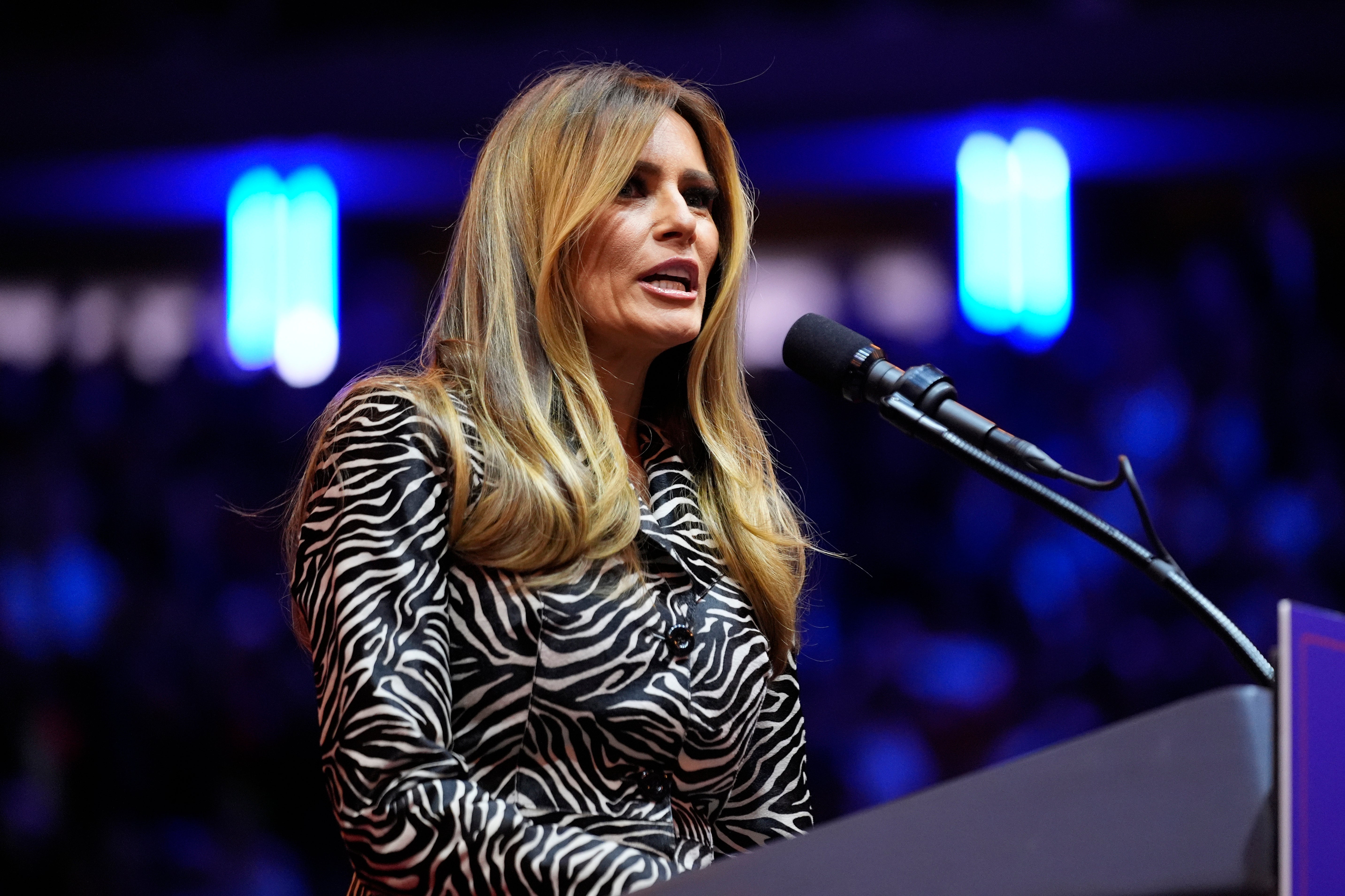 Melania Trump speaks before former President Donald Trump at a campaign rally at Madison Square Garden. She shared why she decided to step onto the stage just a week before the election