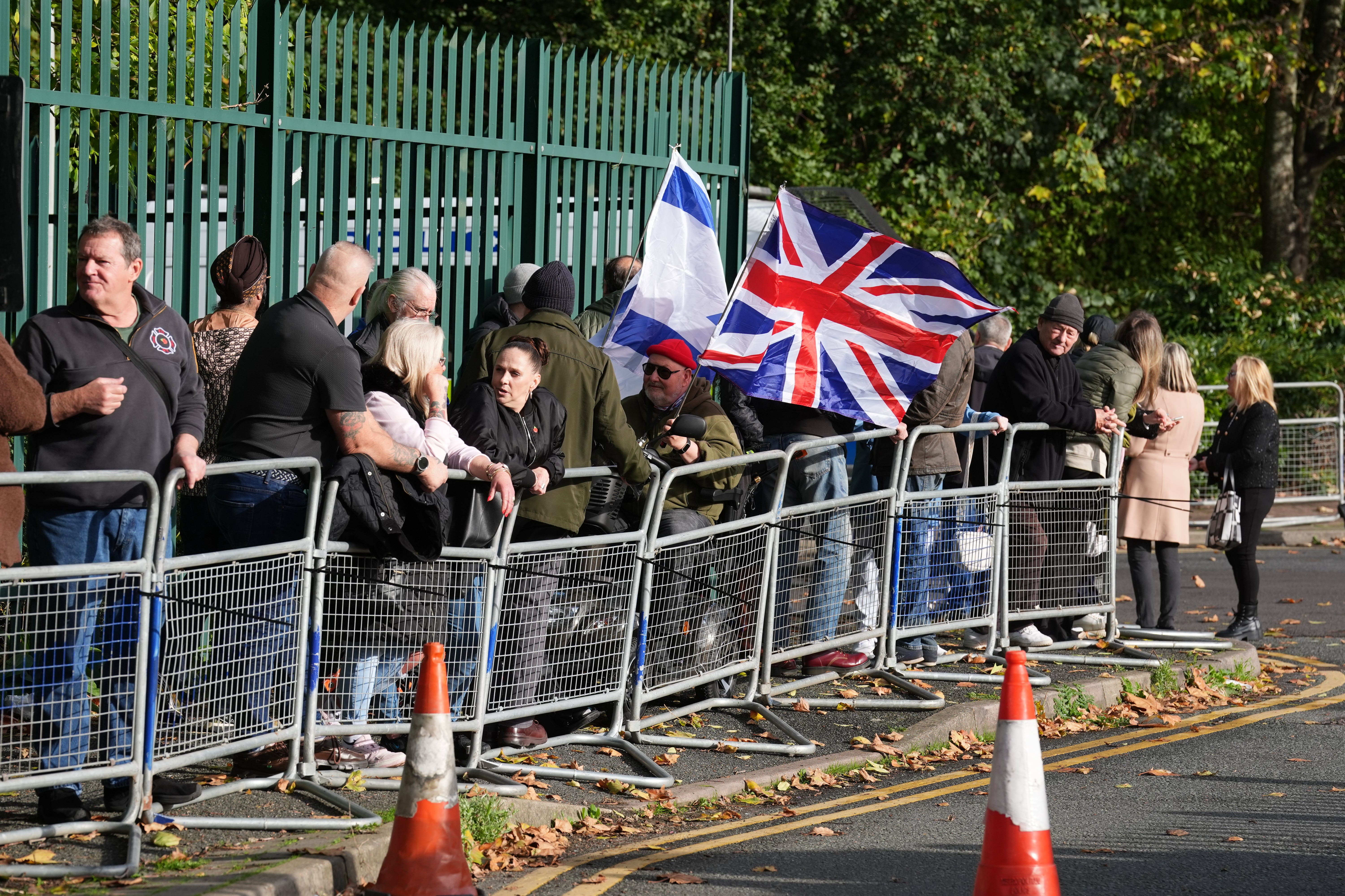 People outside Woolwich Crown Court where political activist Robinson was sentenced