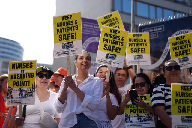 The head of the Royal College of Nursing has warned that further strikes could take place if the Government does not “invest” in nurses. (Jordan Pettitt/PA)